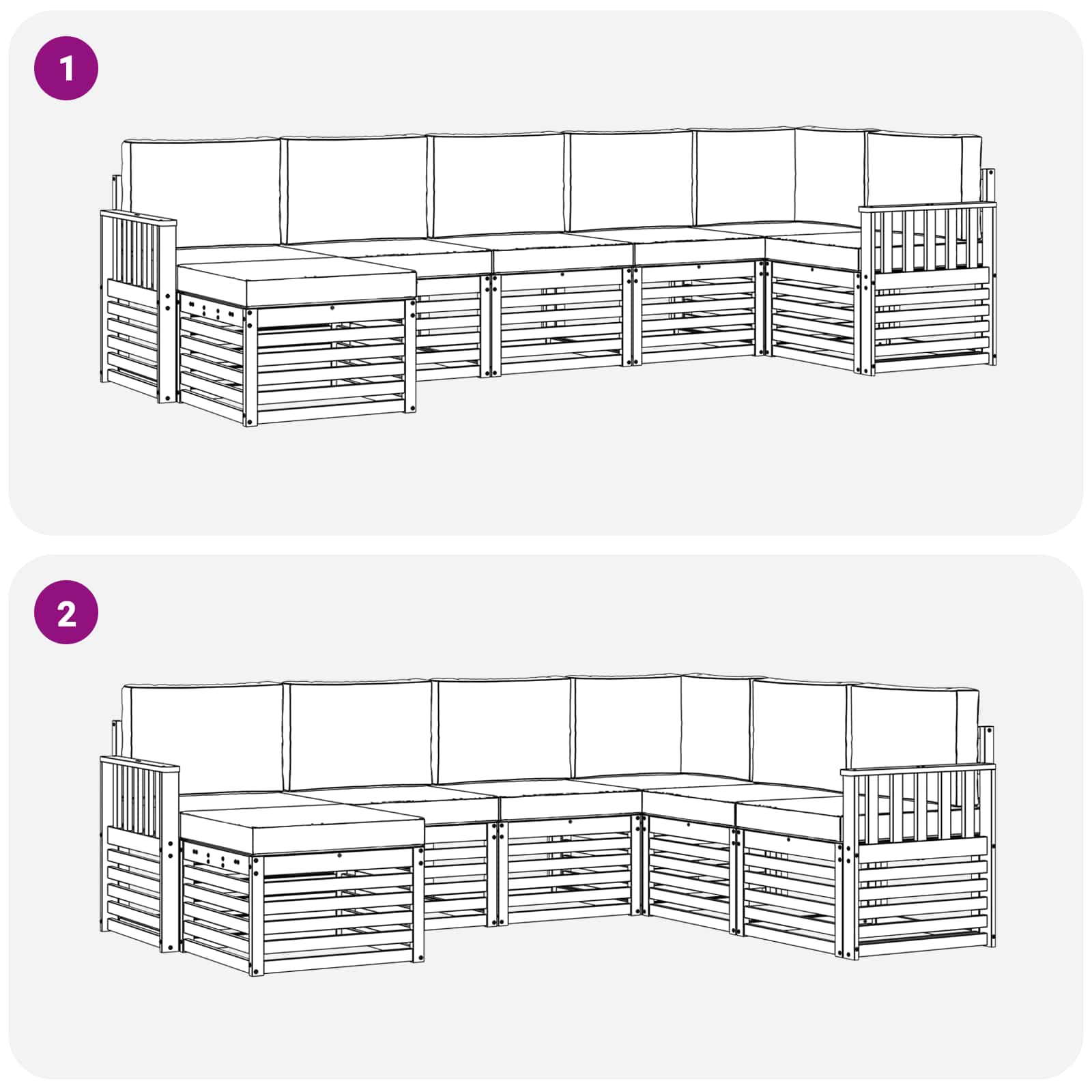 Set vanjskih sofa 7 pcs Bijela i antracit