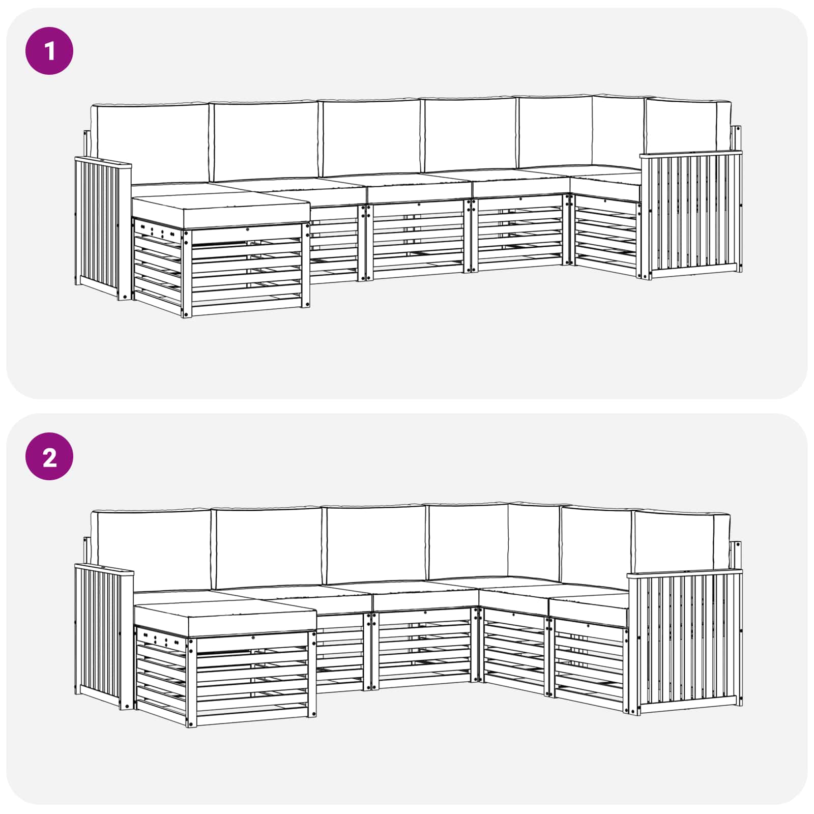 Set vanjskih sofa 7 pcs Bijela i krem