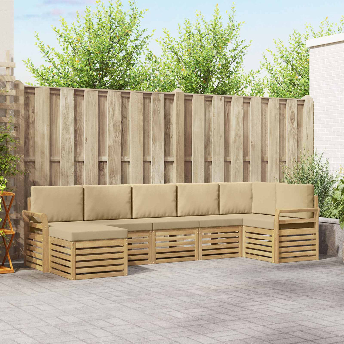 Set vanjskih sofa 7 pcs Bijela i bež