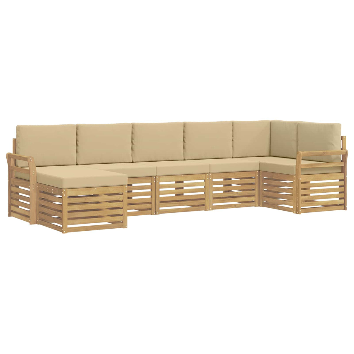 Set vanjskih sofa 7 pcs Bijela i bež