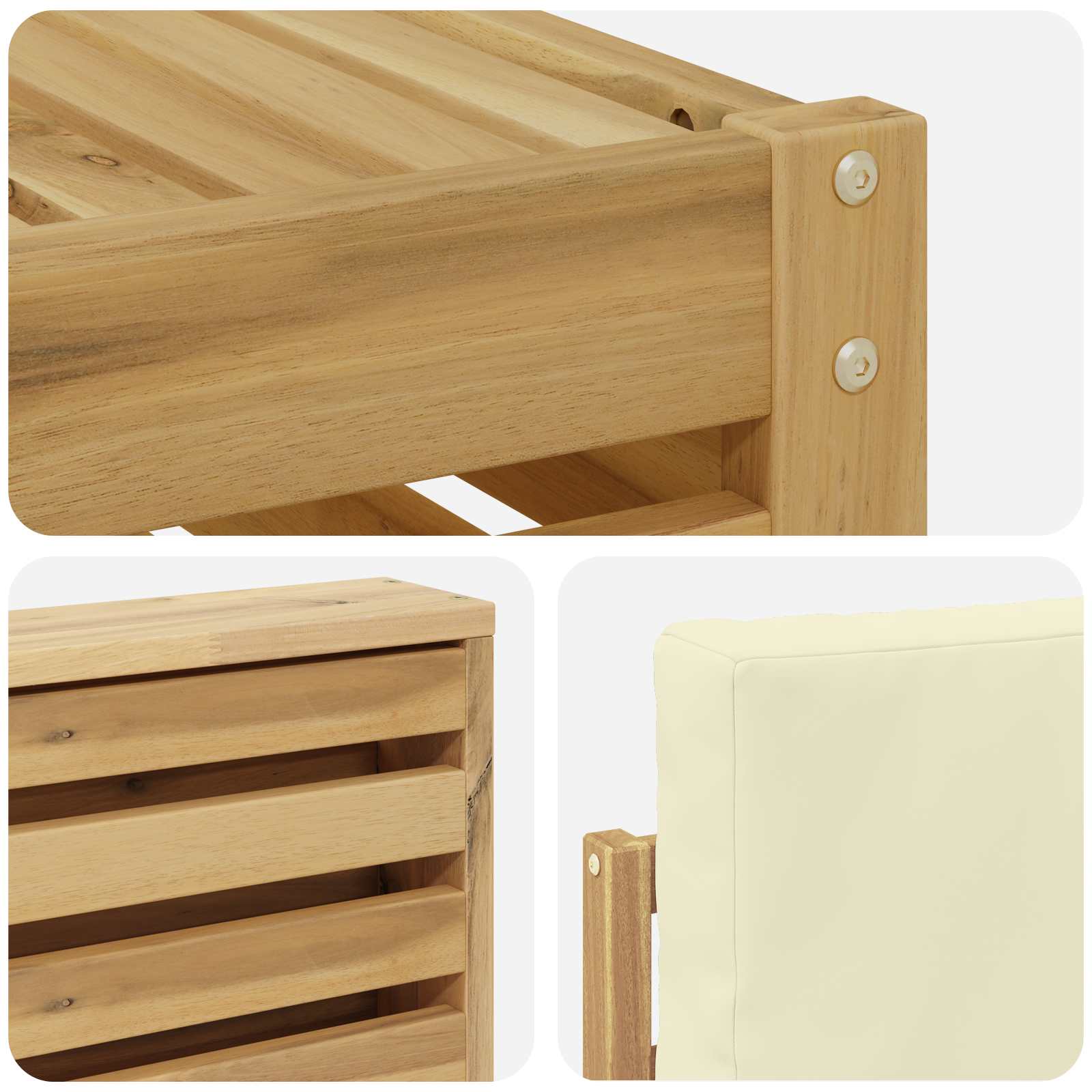 Set vanjskih sofa 7 pcs Bijela i krem