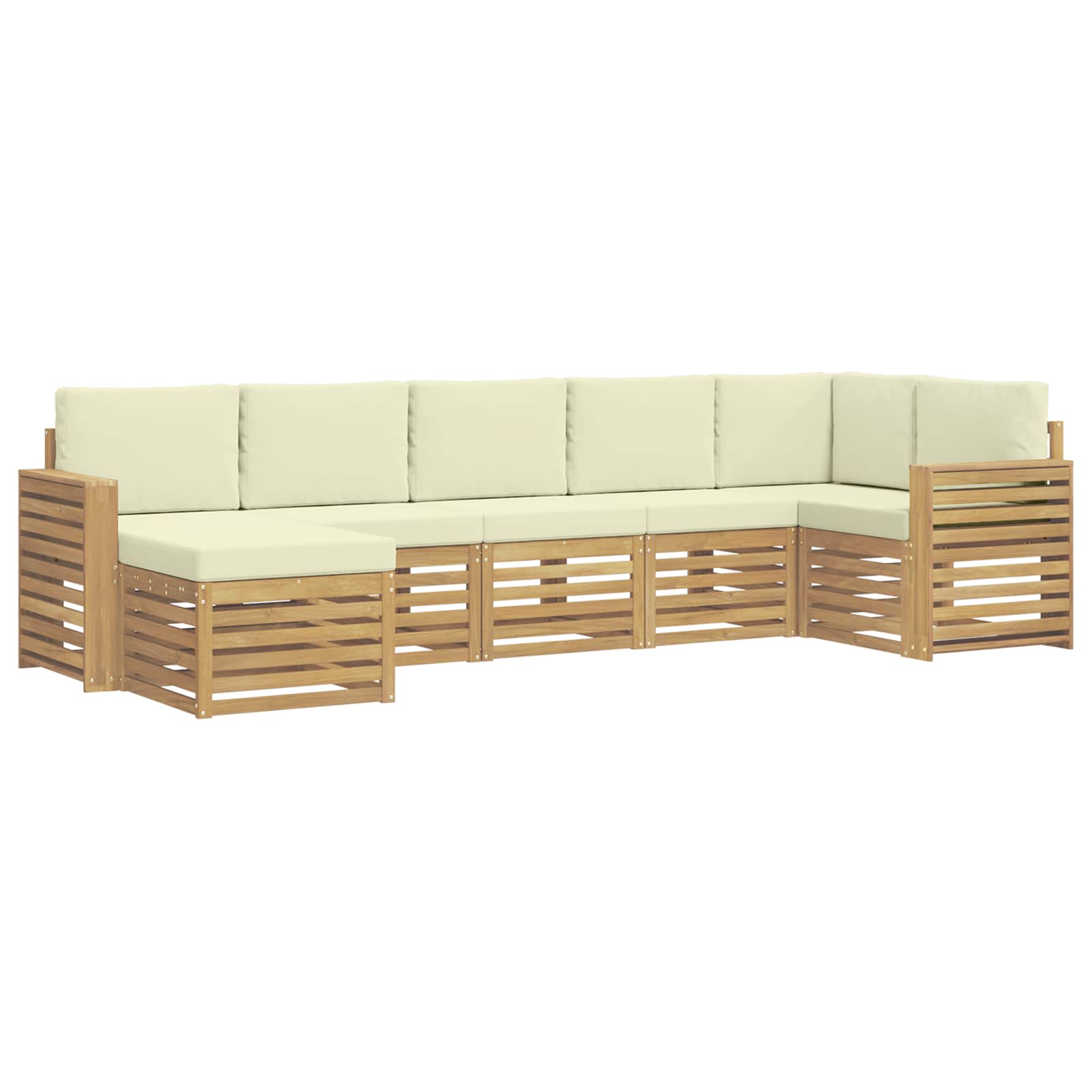 Set vanjskih sofa 7 pcs Bijela i krem