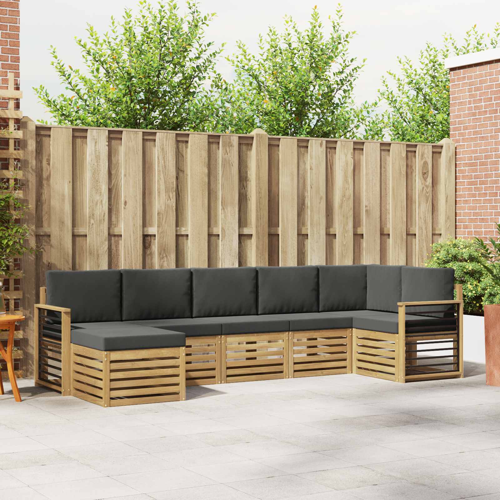 Set vanjskih sofa 7 pcs Bijela i antracit