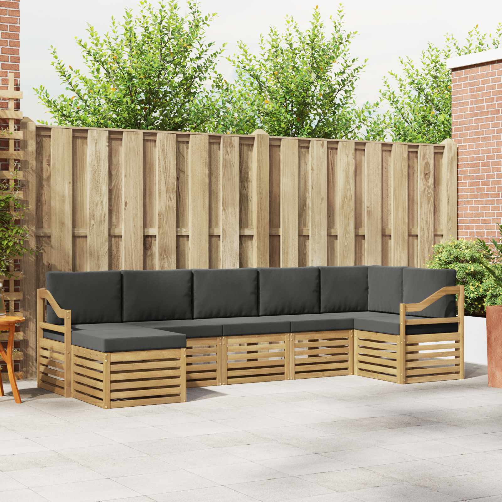 Set vanjskih sofa 7 pcs Bijela i antracit