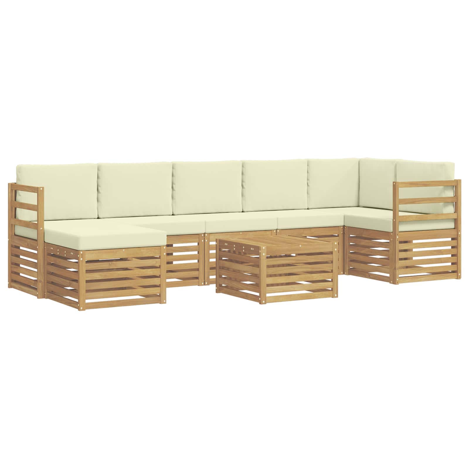 Set vanjskih sofa 8 pcs Bijela i krem 59 x 59 x 37 cm Poliester