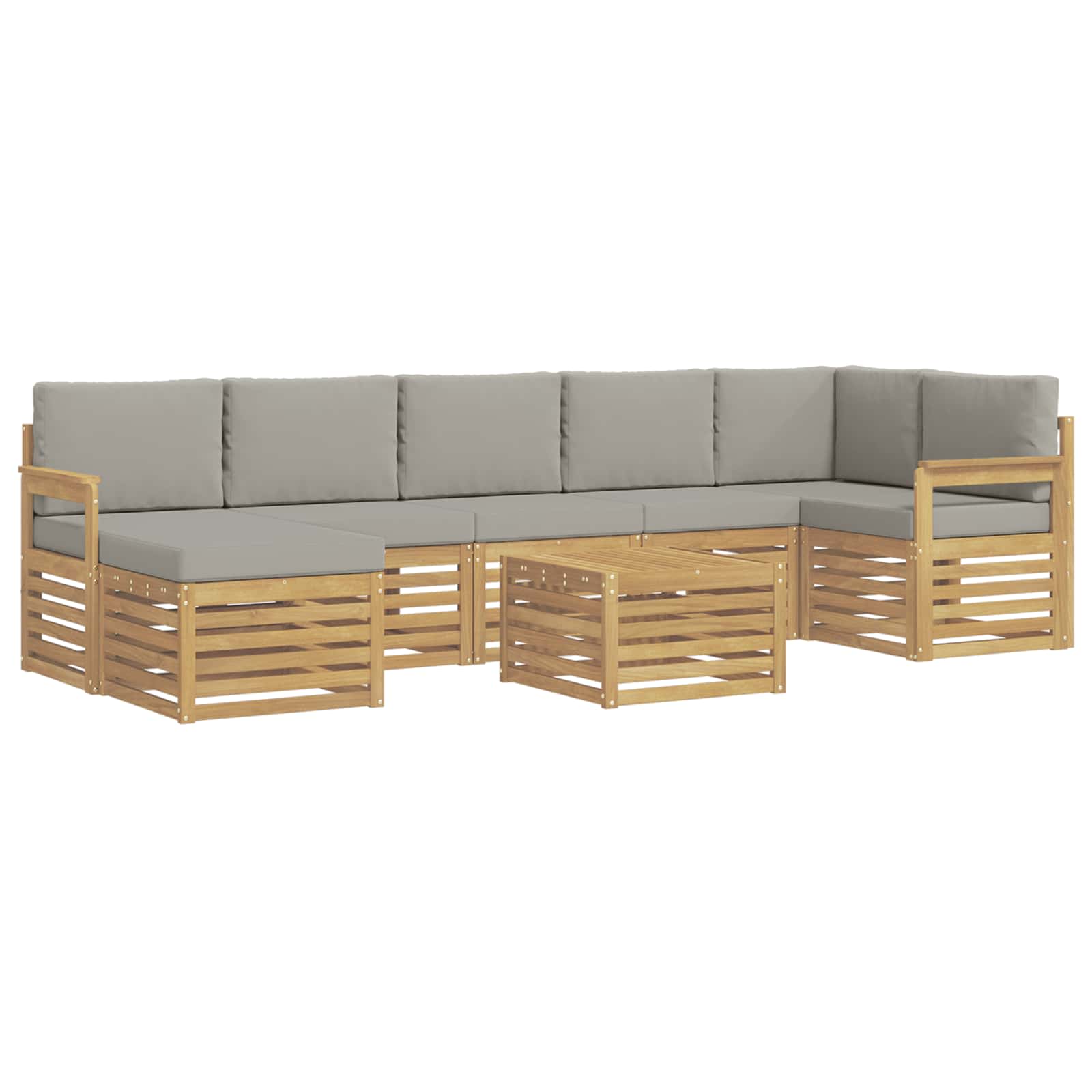 Set vanjskih sofa 7 pcs Bijela i svijetlosiva 59 x 59 x 37 cm