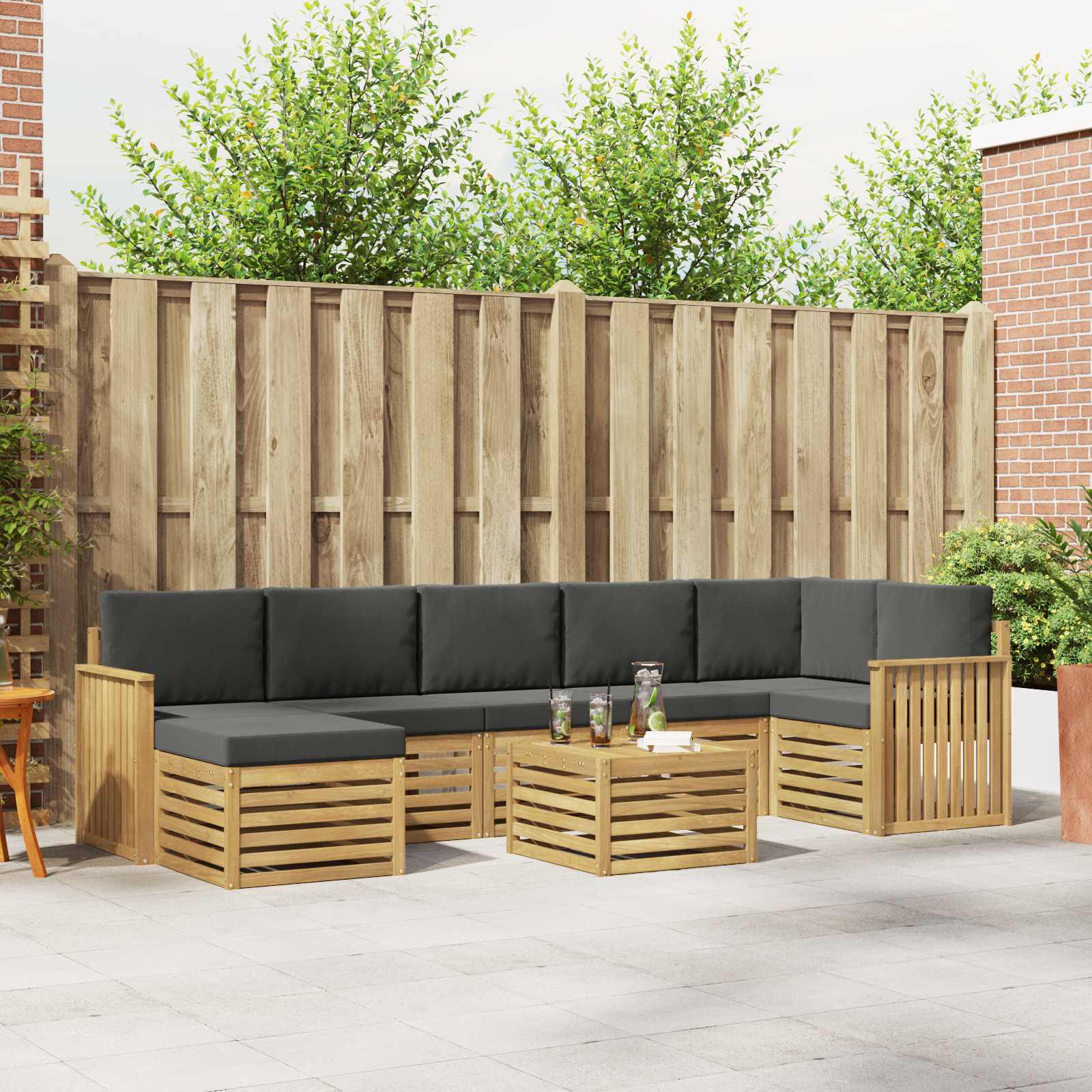 Set vanjskih sofa 8 pcs Bijela i antracit 59 x 59 x 37 cm