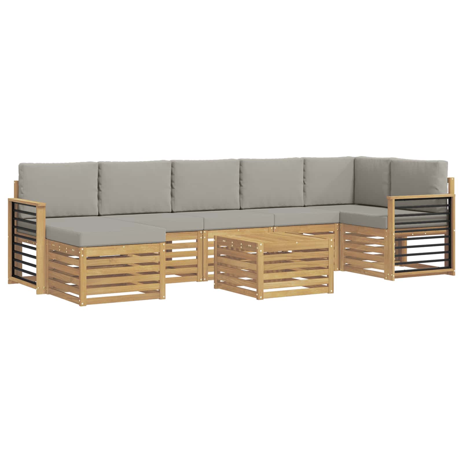Set vanjskih sofa 8 pcs Bijela i svjetlosiva 59 x 59 x 37 cm
