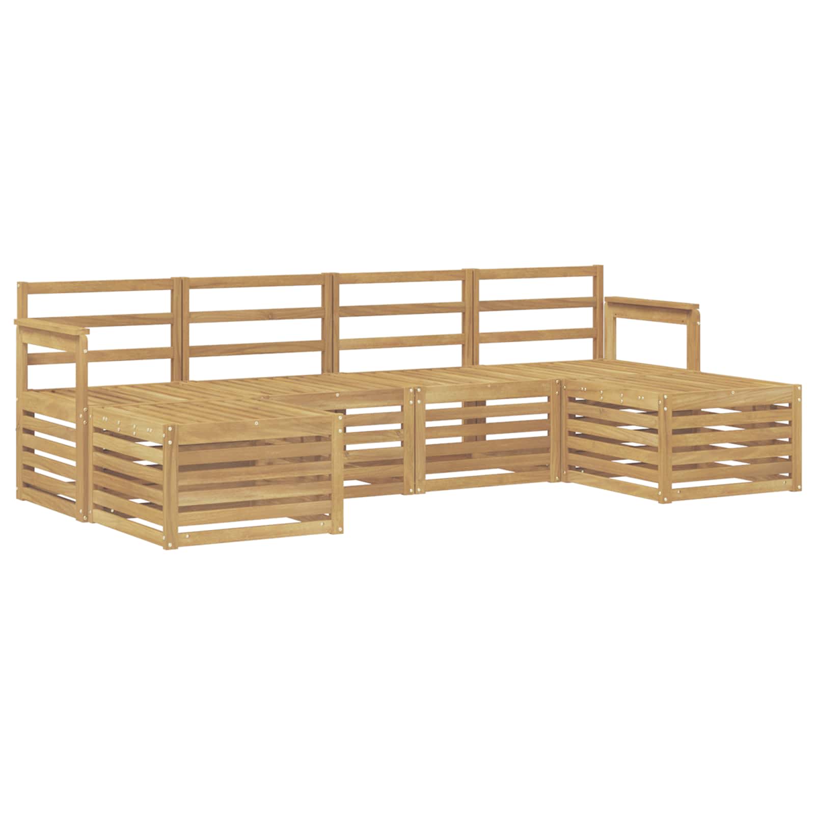 Set vanjskih sofa 5 pcs Bijela 249 x 122,5 x 73 cm