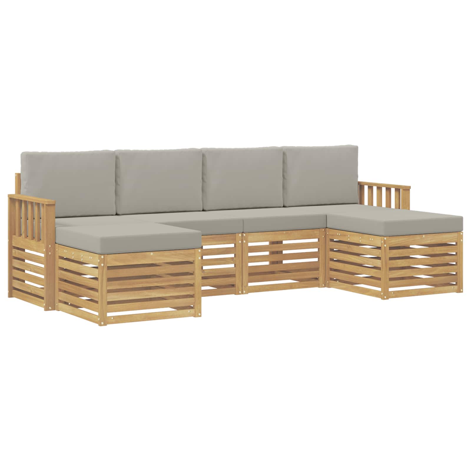 Set vanjskih sofa 5 pcs Bijela i svijetlosiva
