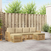 Set vanjskih sofa 6 pcs Bijela i bež 257 x 122,5 x 73 cm