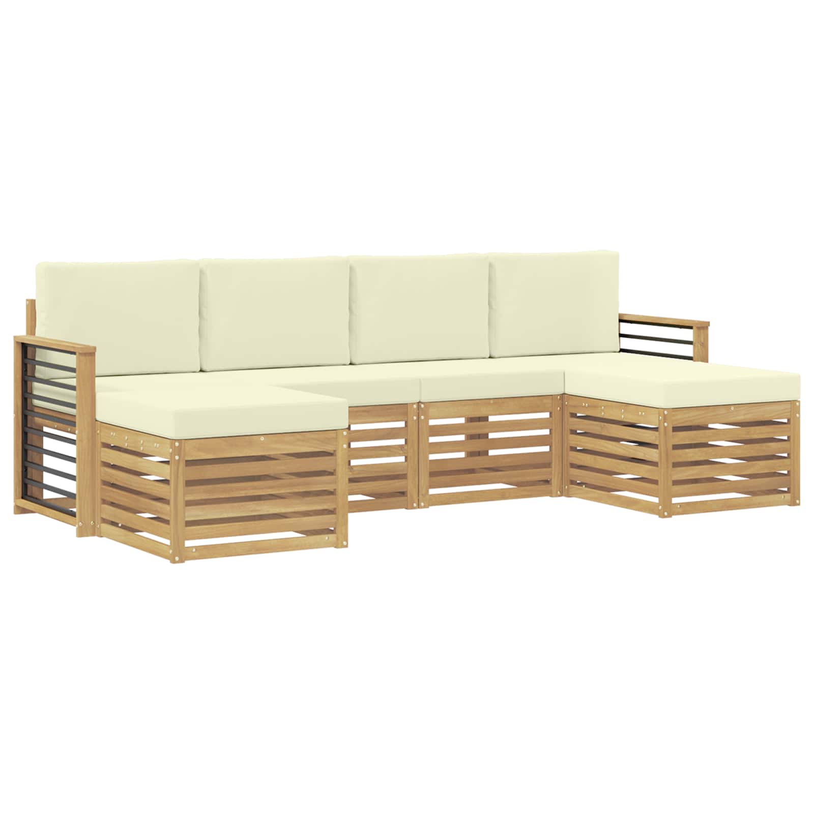 Set vanjskih sofa 6 pcs Bijela i krem 249 x 122,5 x 73 cm