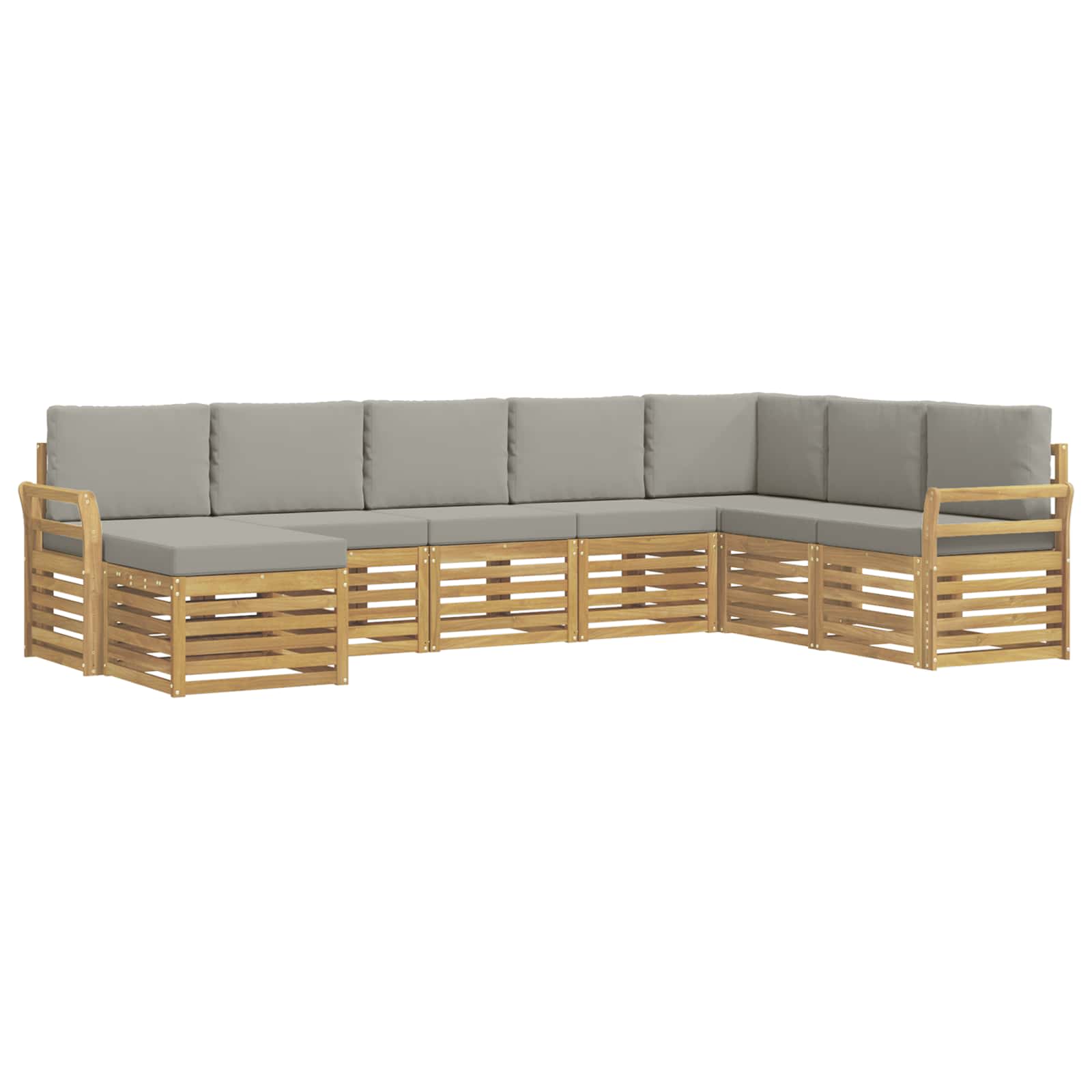 Set vanjskih sofa 8 pcs Bijela i svjetlosiva 308 x 190 x 73 cm
