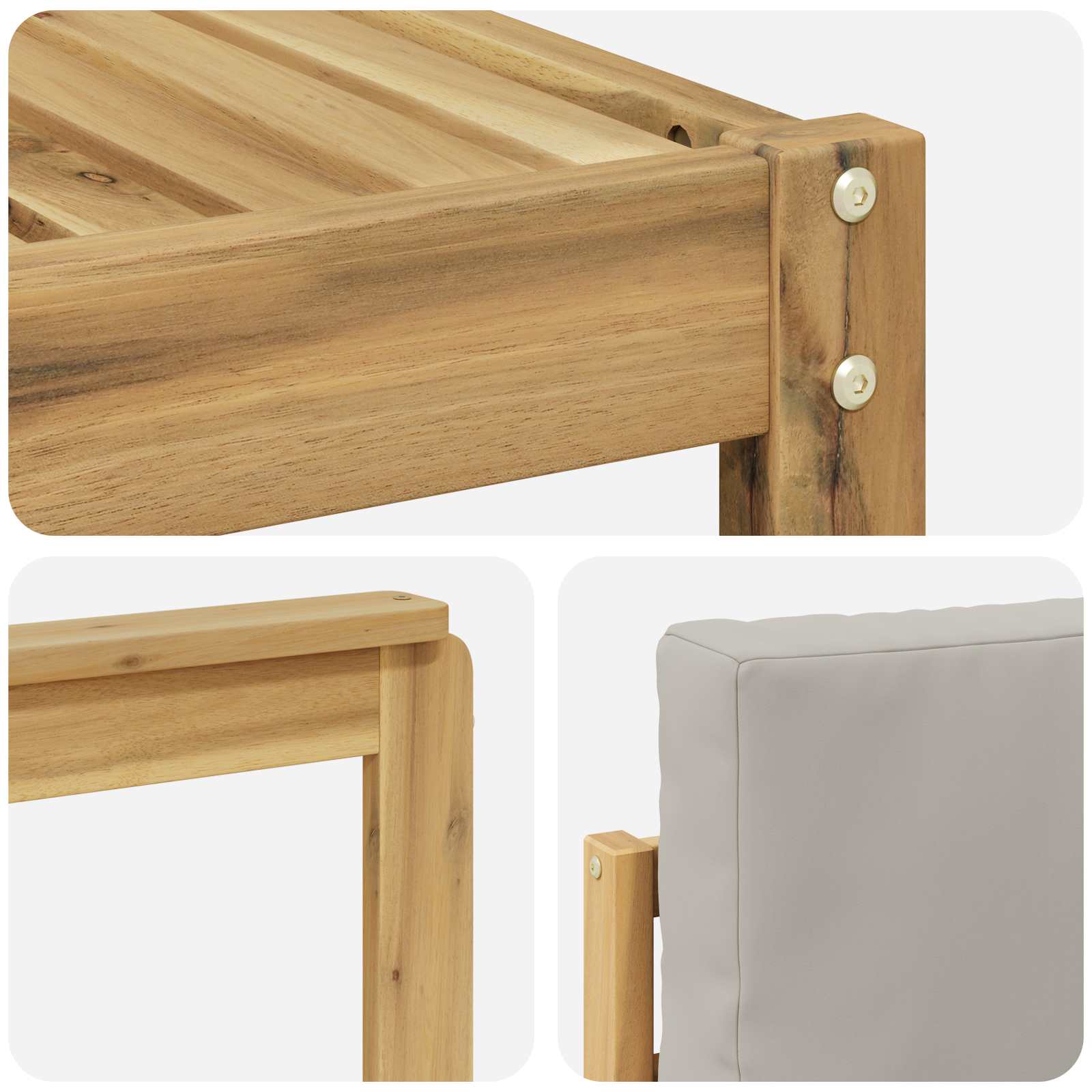 Set vanjskih sofa 7 pcs Bijela i svijetlosiva 59 x 59 x 37 cm
