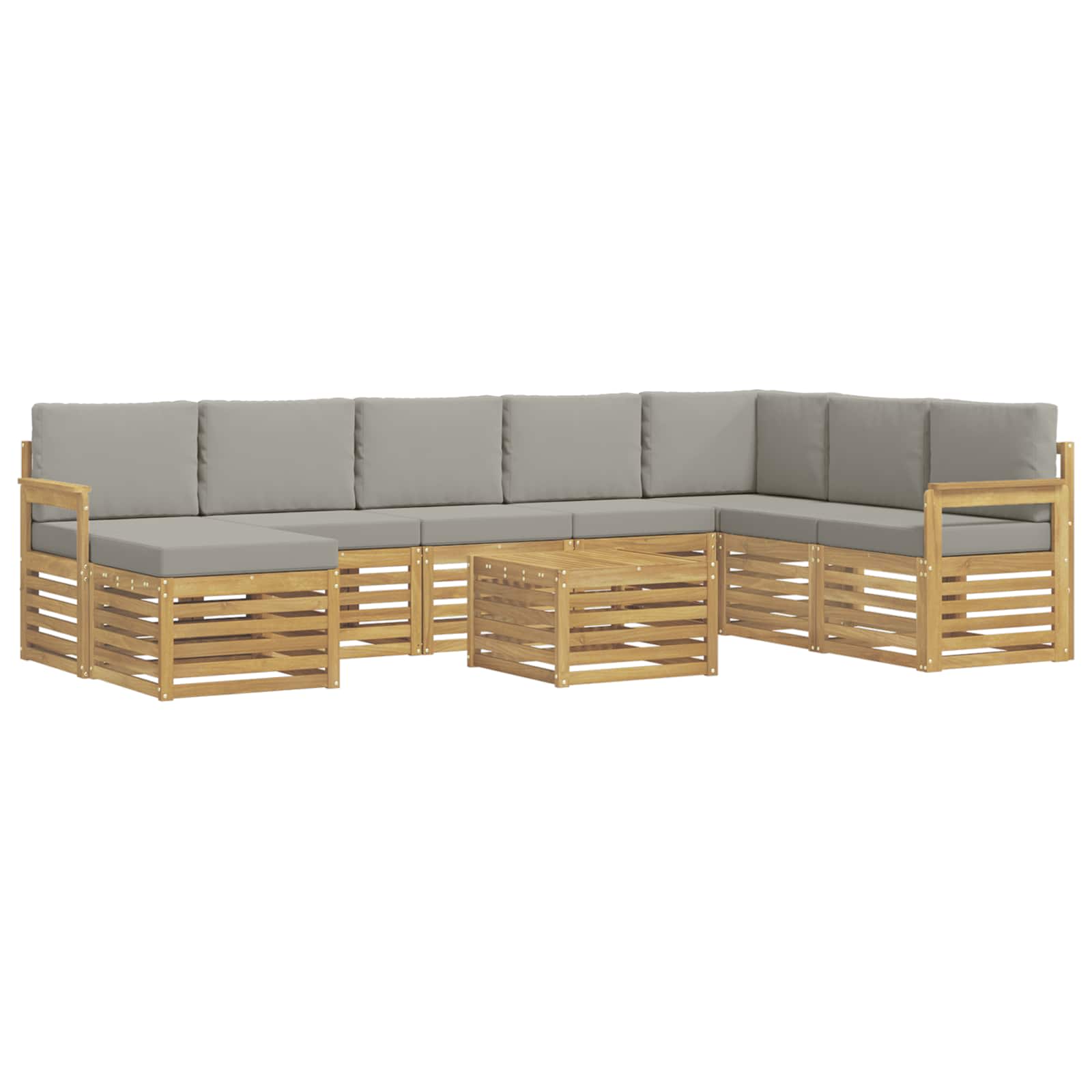 Set vanjskih sofa 7 pcs Bijela i svijetlosiva 59 x 59 x 37 cm