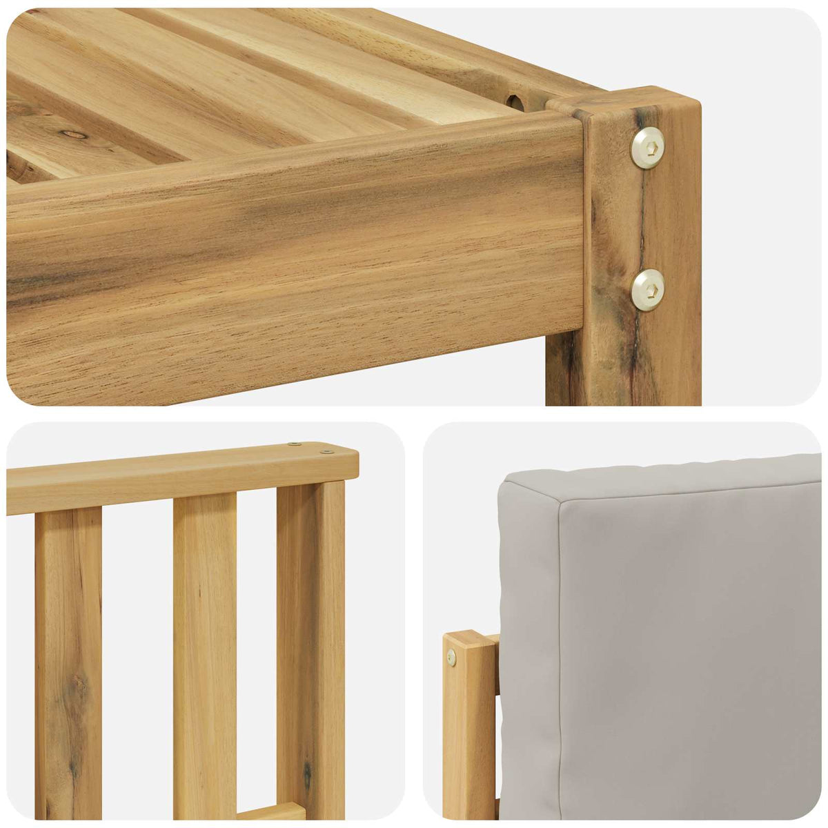 Set vanjskih sofa 7 kom. Bijela i svijetlosiva Poliester