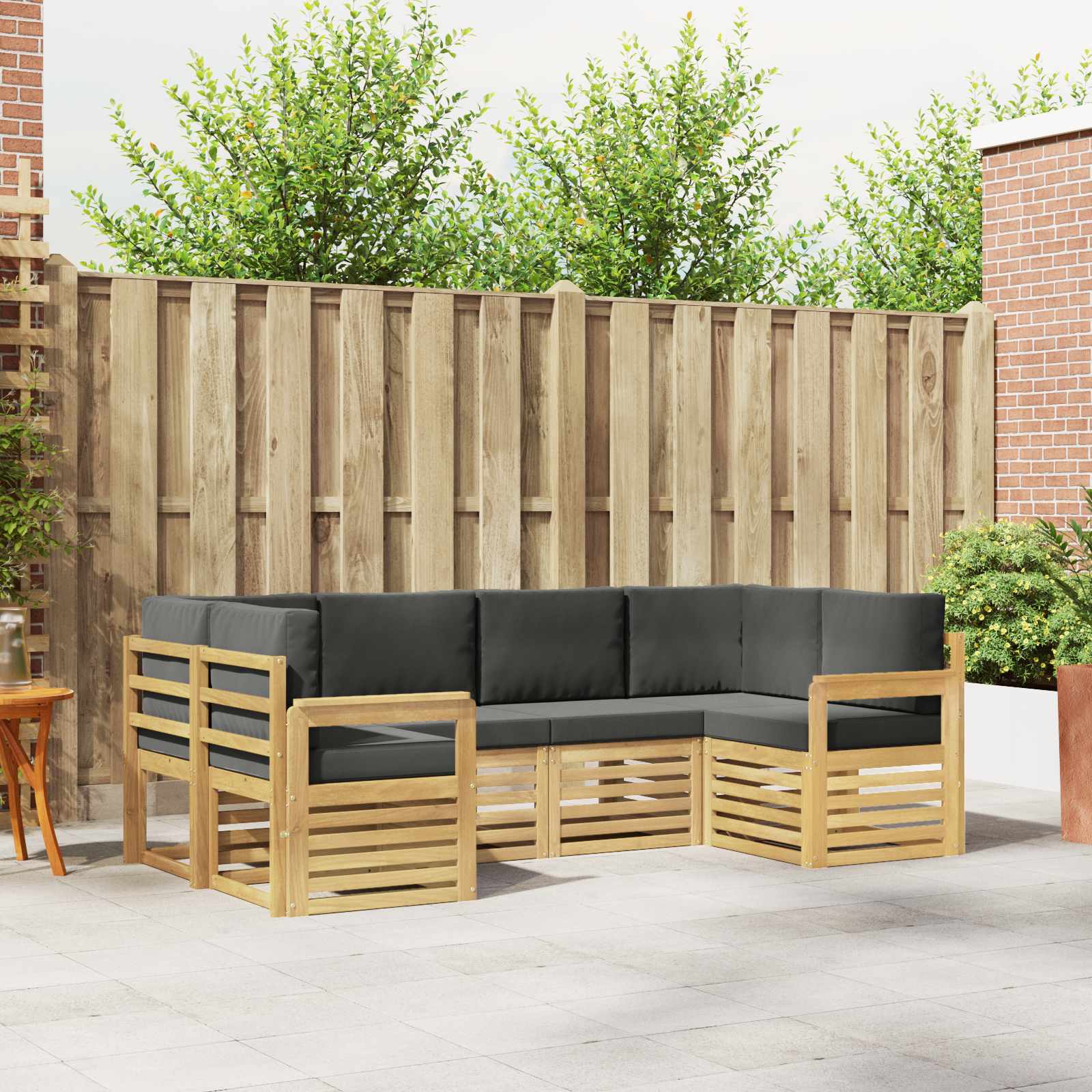 Set vanjskih sofa 5 pcs Bijela i Antracit 245 x 128,5 x 73 cm