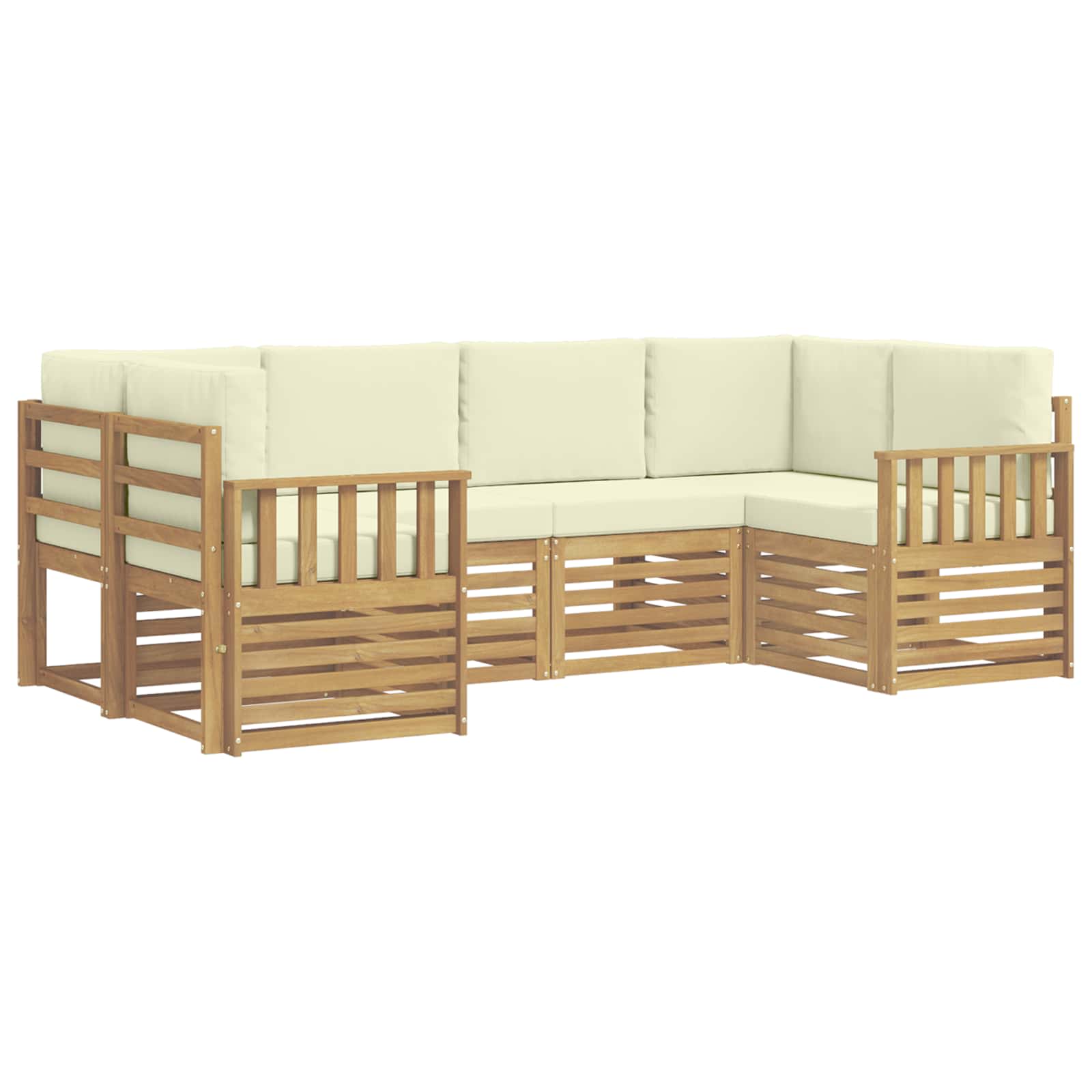 Set vanjskih sofa 5 pcs Bijela i Krem 245 x 128,5 x 73 cm