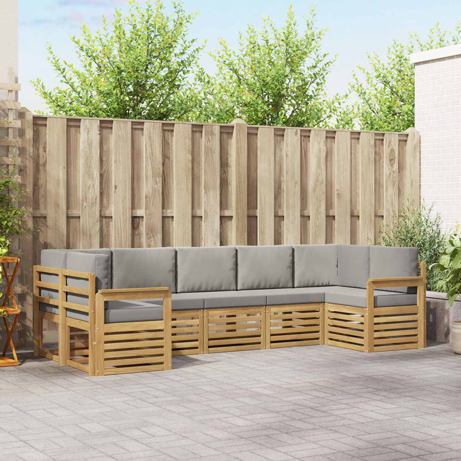 Set vanjskih sofa 6 pcs Bijela i svijetlosiva
