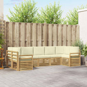 Set vanjskih sofa 7 pcs Bijela i krem 304 x 130,5 x 73 cm