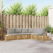 Set vanjskih sofa s jastukom 6 Komad Bijela i svjetlosiva