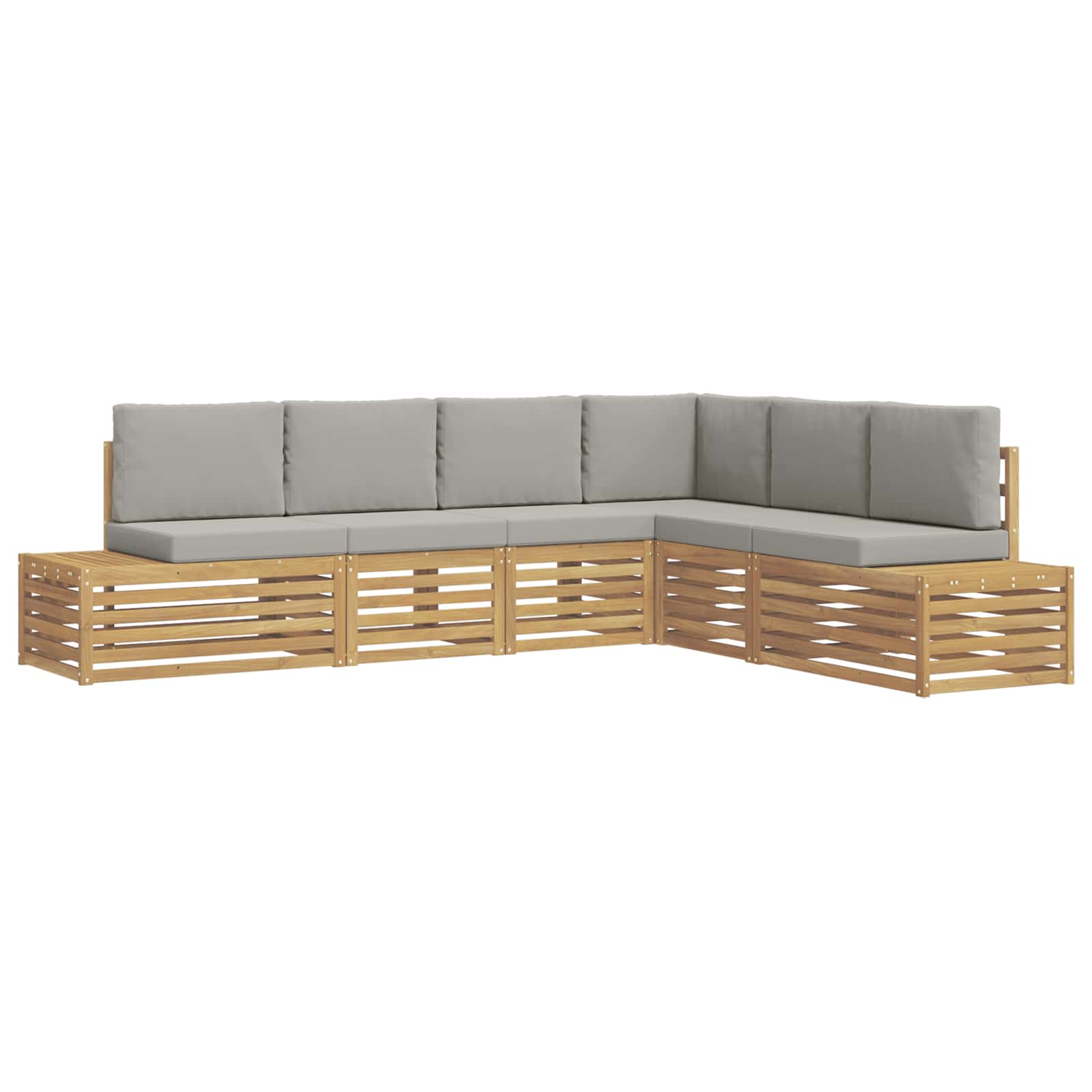 Set vanjskih sofa s jastukom 6 Komad Bijela i svjetlosiva