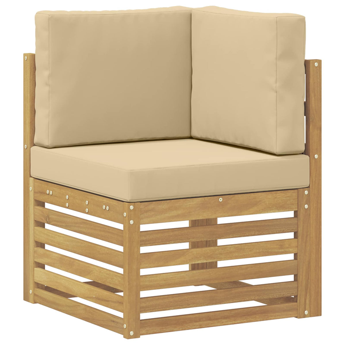 Set vanjskih sofa s jastukom 6 Komad Bijela i bež