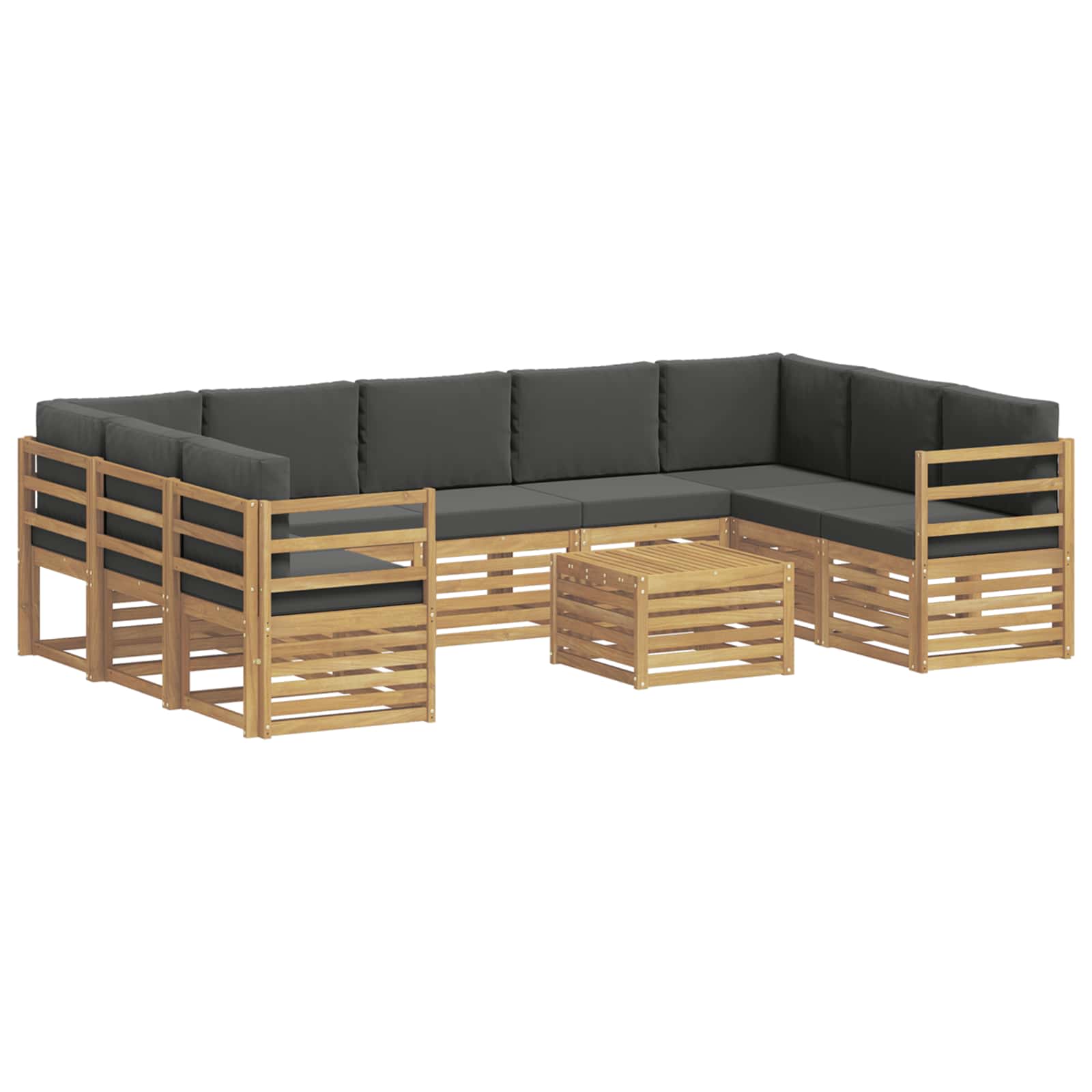 Set vanjskih sofa 8 pcs Bijela i Antracit 59 x 59 x 37 cm