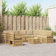 Setovi sofa 10 pcs Bijela i bež 59 x 59 x 37 cm Poliester