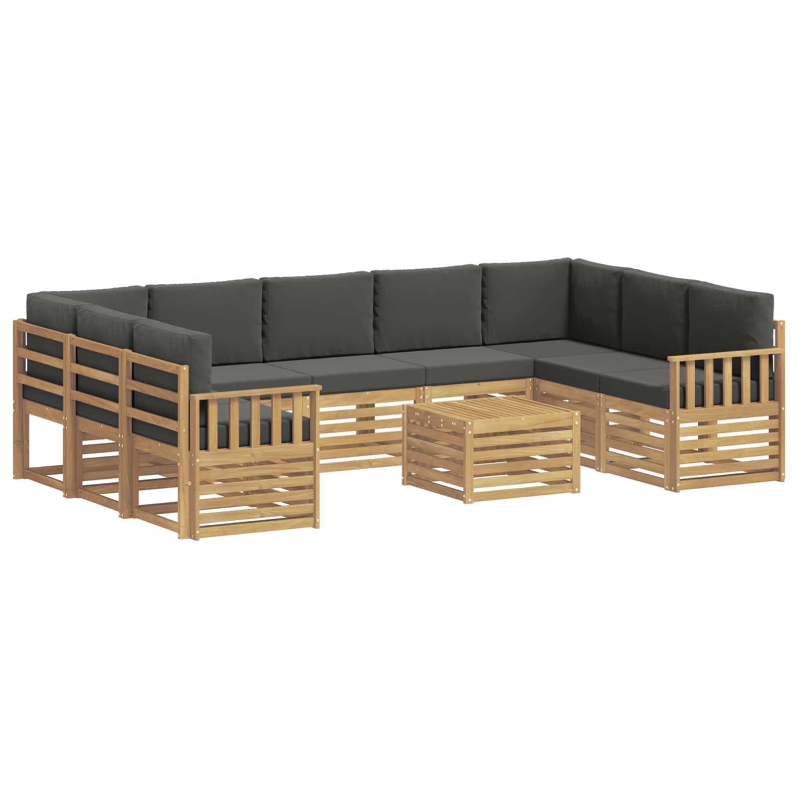 Set vanjskih sofa 8 pcs Bijela i Antracit 59 x 59 x 37 cm