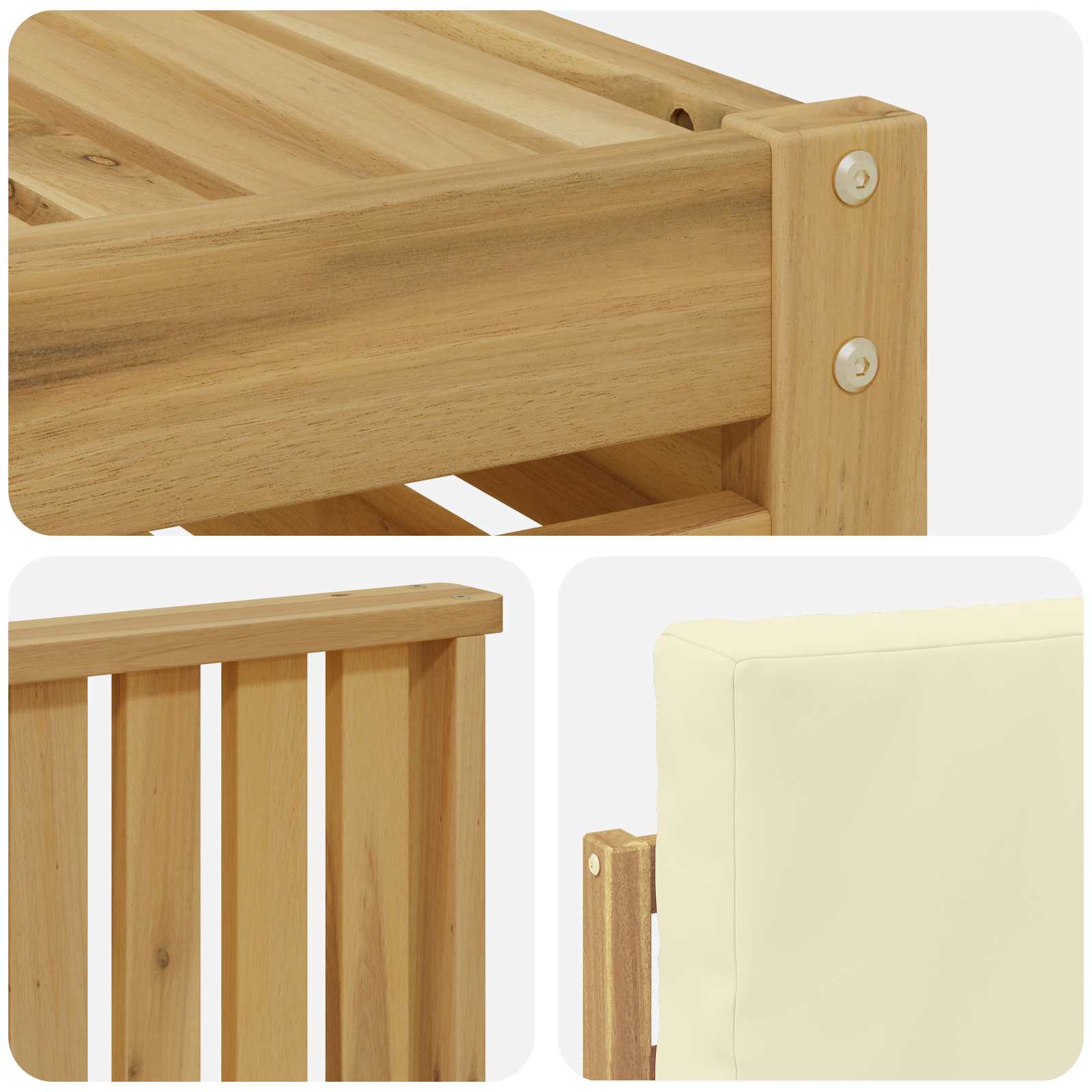 Set vanjskih sofa 10 kom. Bijela i krem Poliester