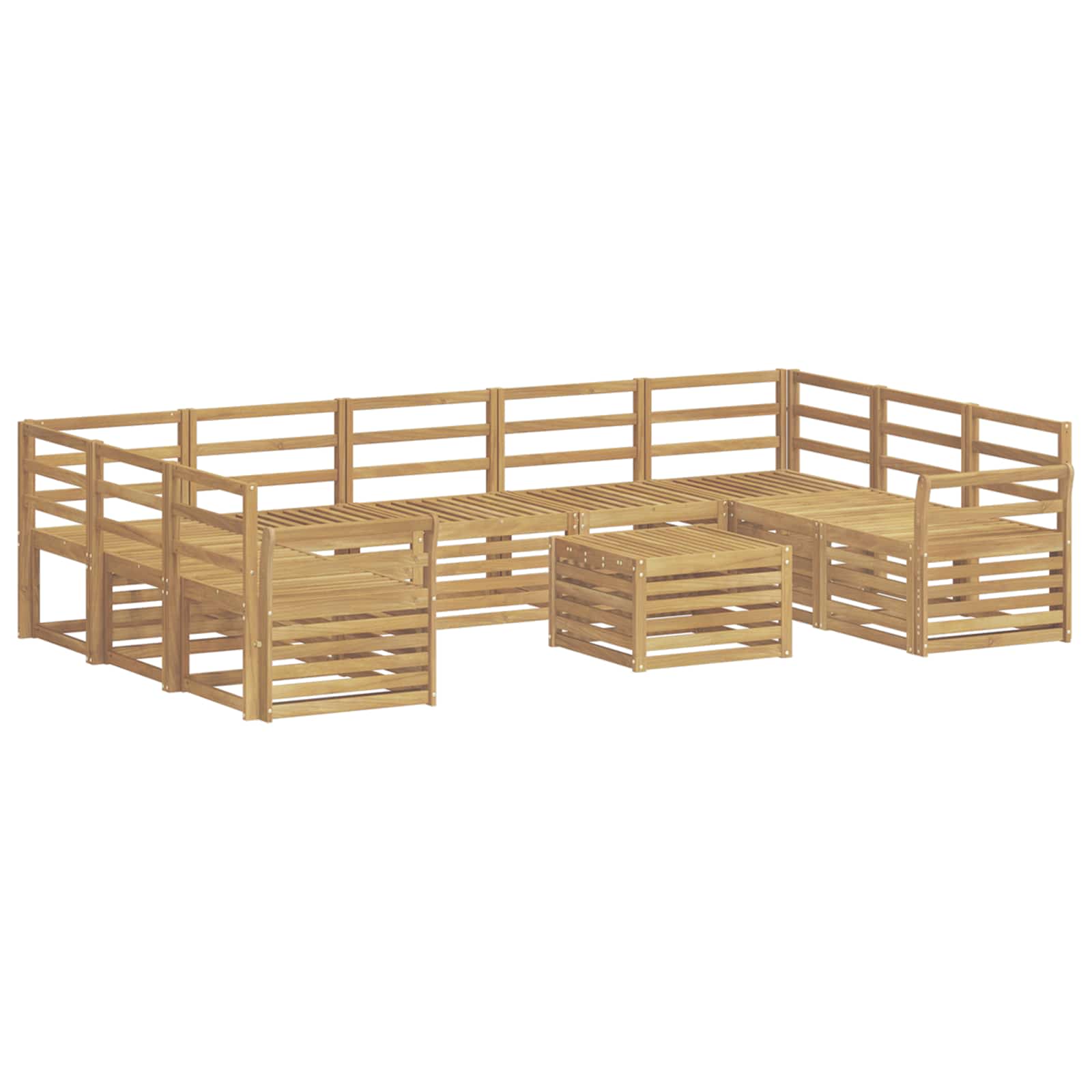 Set vanjskih sofa 10 pcs Bijela 59 x 59 x 37 cm