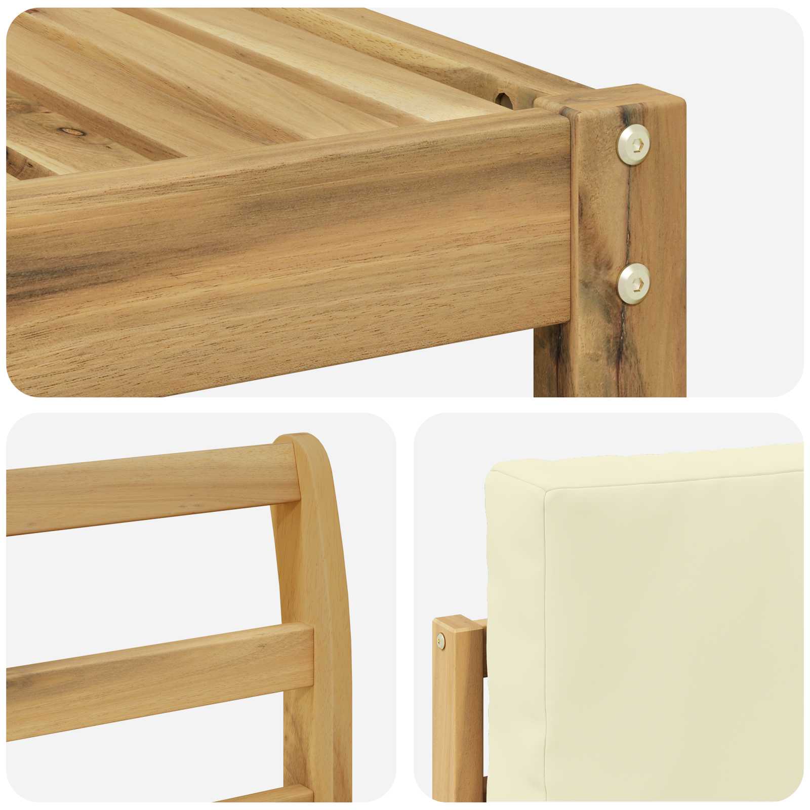 Set vanjskih sofa 10 kom. Bijela i krem Poliester