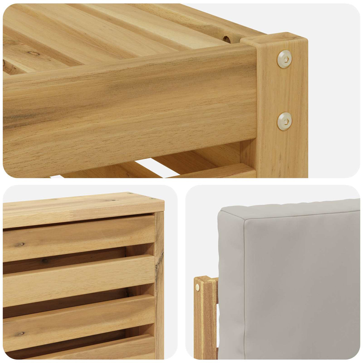 Set vanjskih sofa 10 kom. Bijela i svjetlosiva Poliester