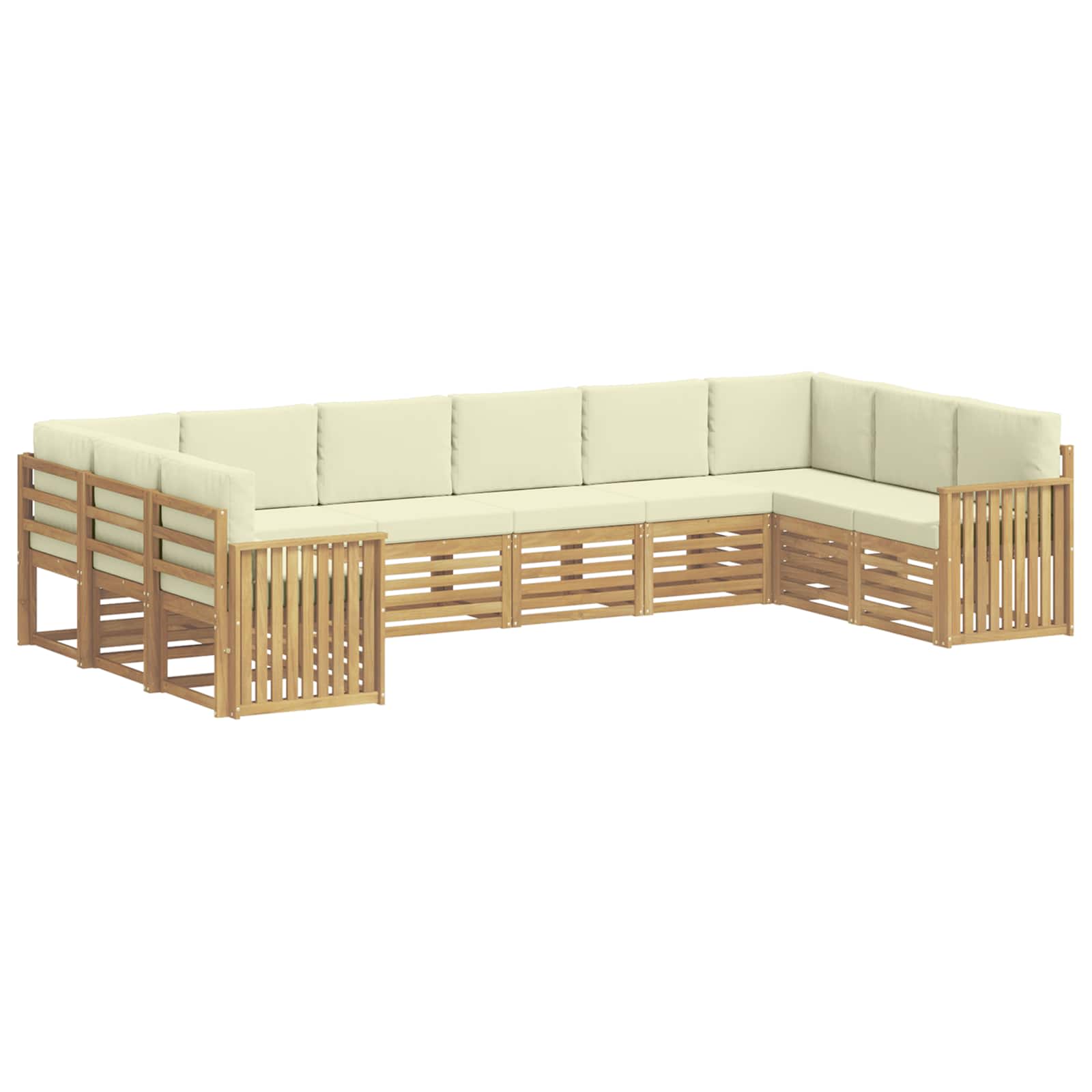 Set vanjskih sofa 10 pcs Bijela i krem 363 x 187,5 x 73 cm