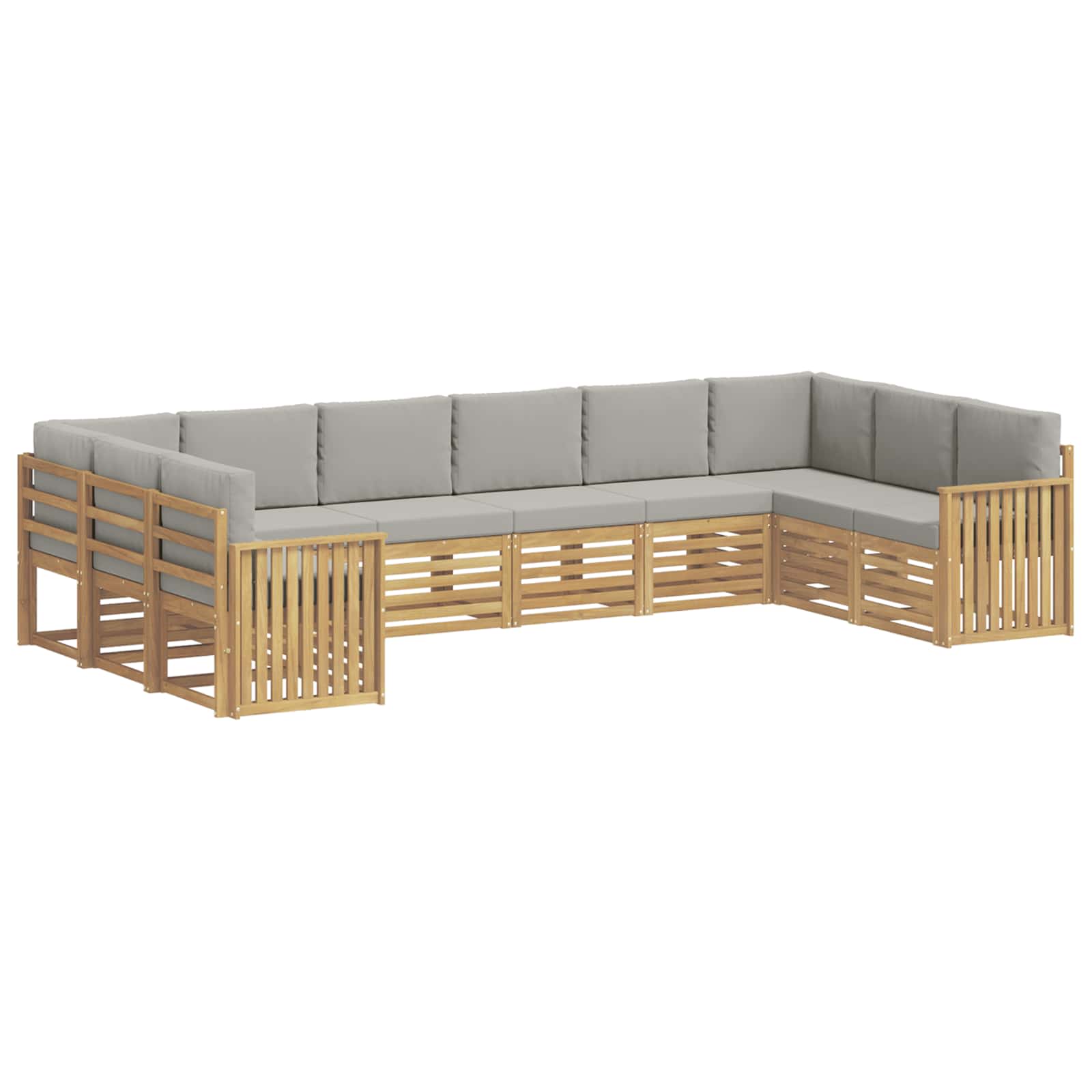 Set vanjskih sofa 10 pcs Bijela i svjetlosiva