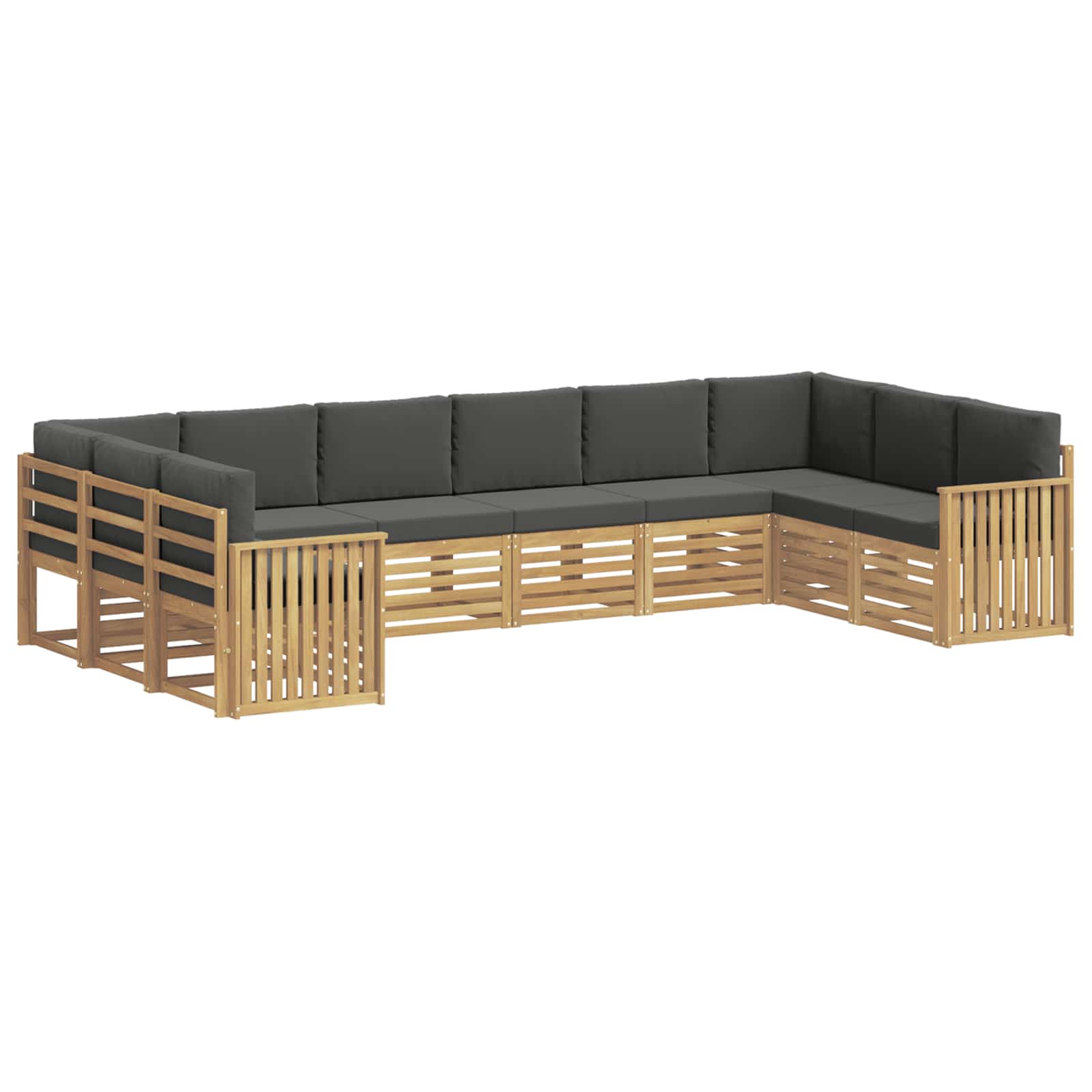 Set vanjskih sofa 10 pcs Bijela i antracit 363 x 187,5 x 73 cm