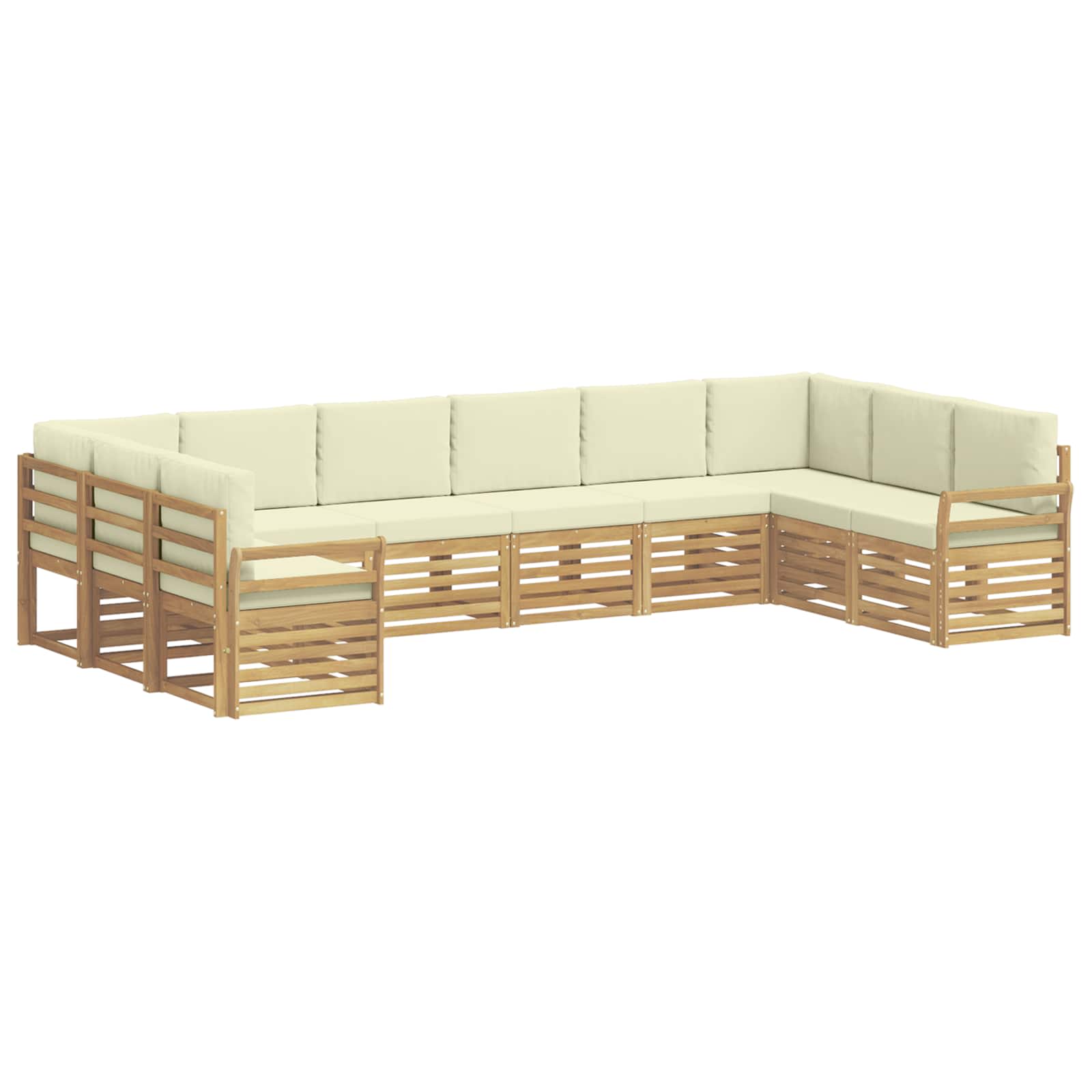 Set vanjskih sofa 10 pcs Bijela i krem 363 x 190 x 73 cm