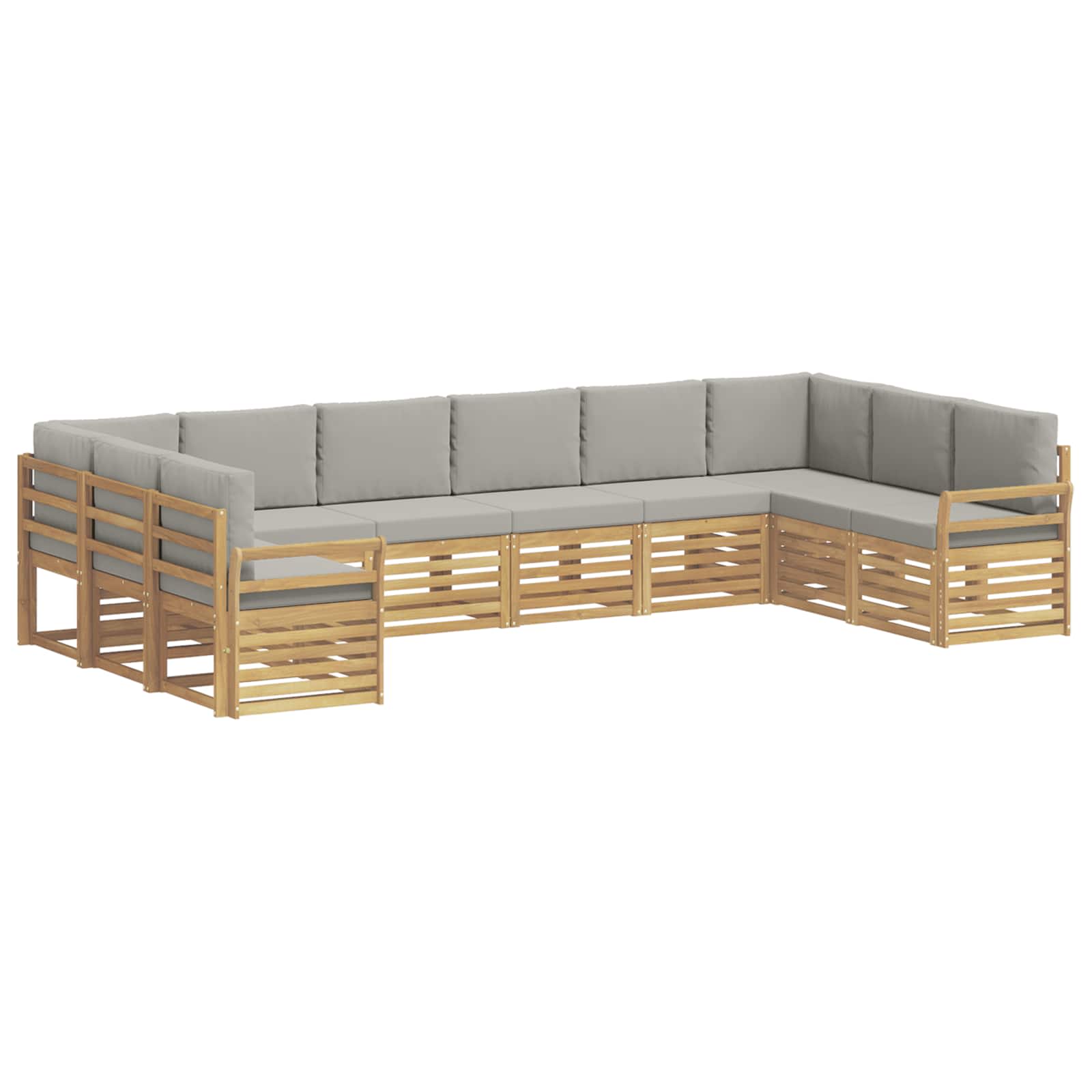 Set vanjskih sofa 10 pcs Bijela i svjetlosiva 363 x 190 x 73 cm