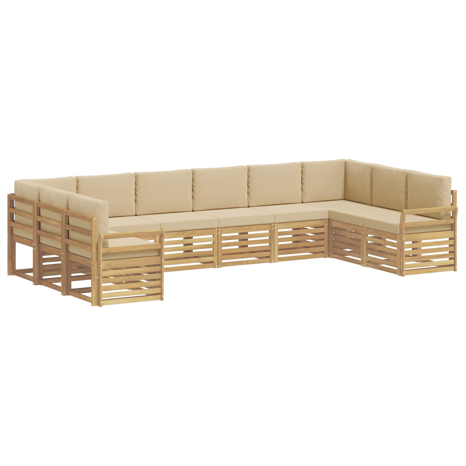 Set vanjskih sofa 10 pcs Bijela i bež 363 x 190 x 73 cm