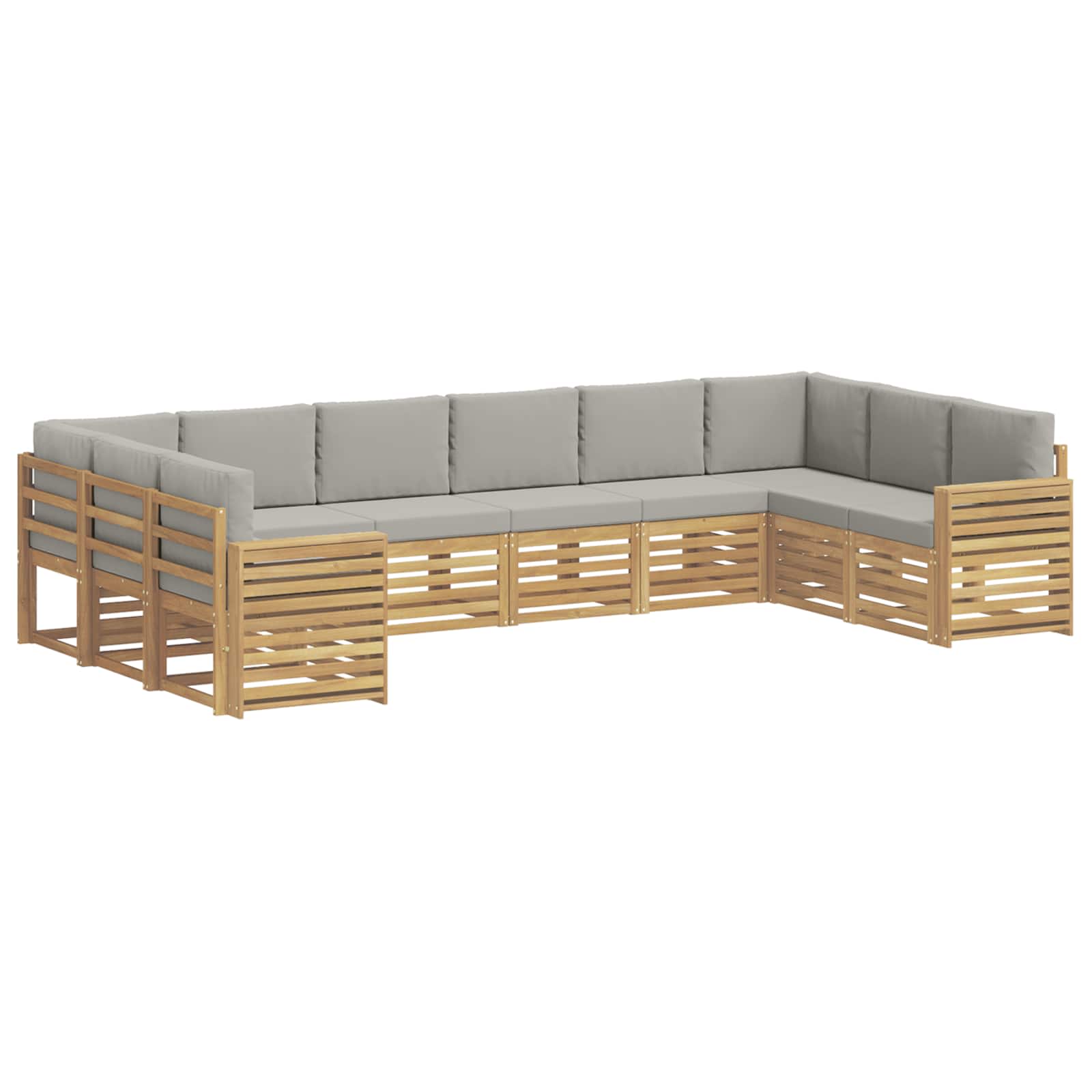 Set vanjskih sofa 10 pcs Bijela i svjetlosiva
