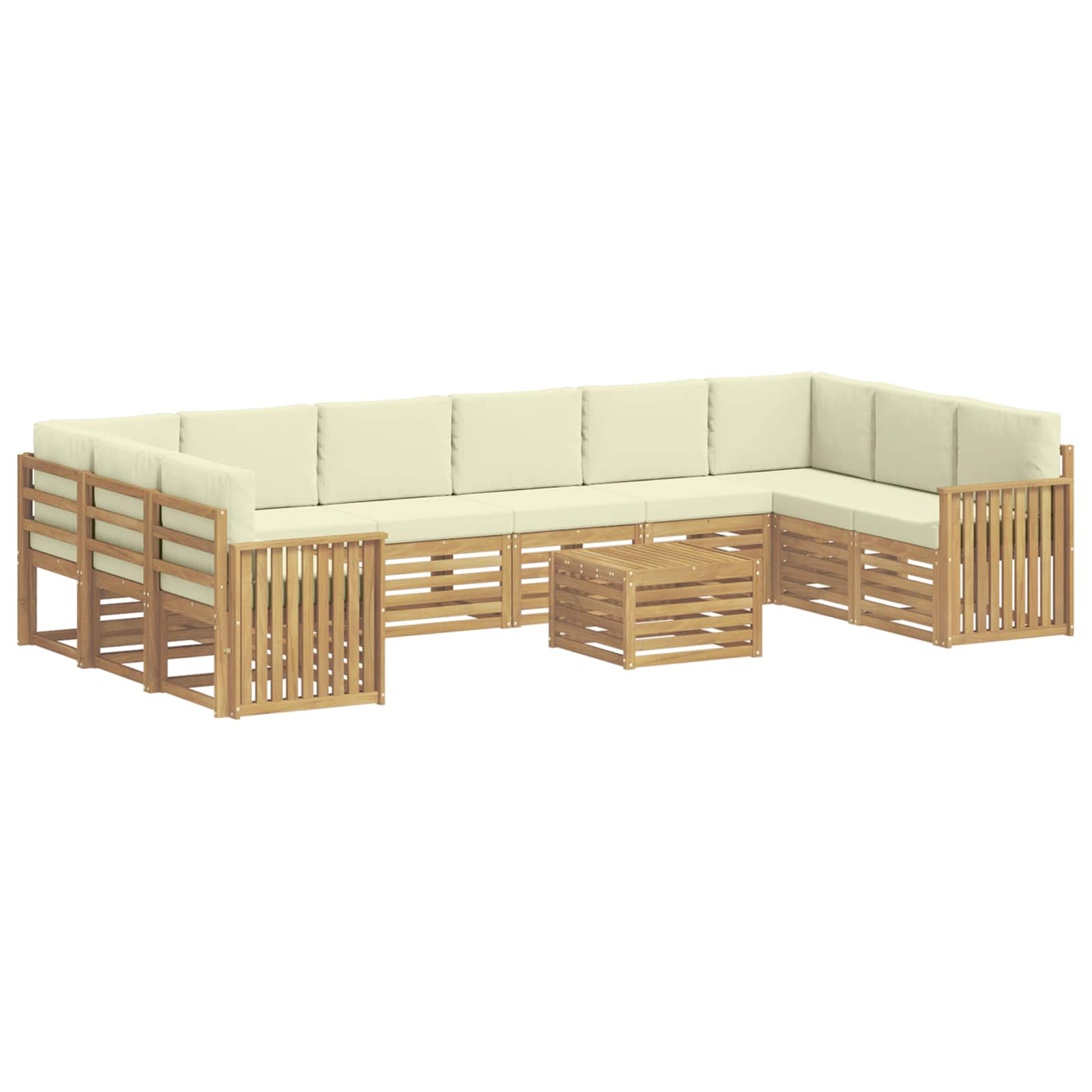 Set vanjskih sofa 11 pcs Bijela i krem 59 x 59 x 37 cm