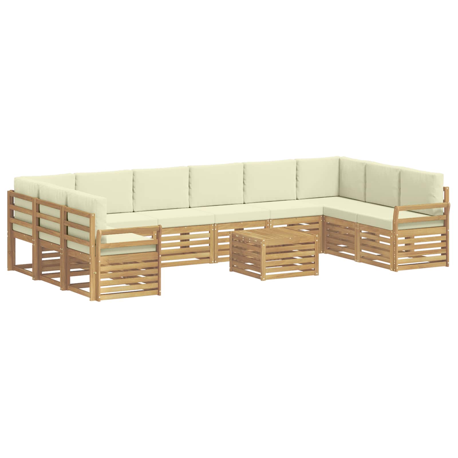 Set vanjskih sofa 11 pcs Bijela i krem 59 x 59 x 37 cm