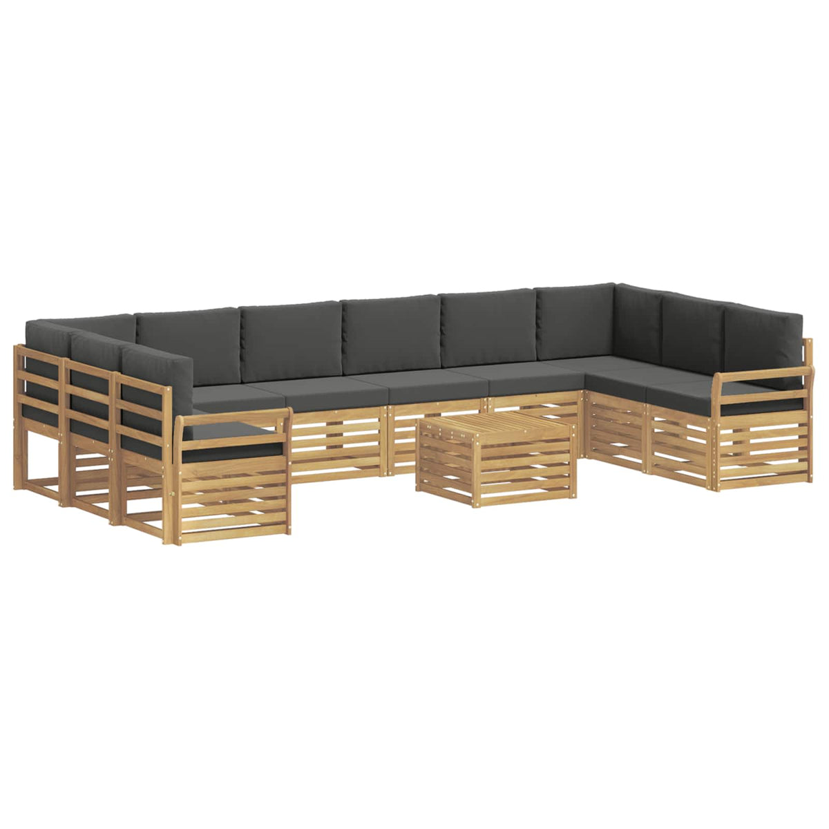Set vanjskih sofa 11 kom. Bijela i antracit Poliester