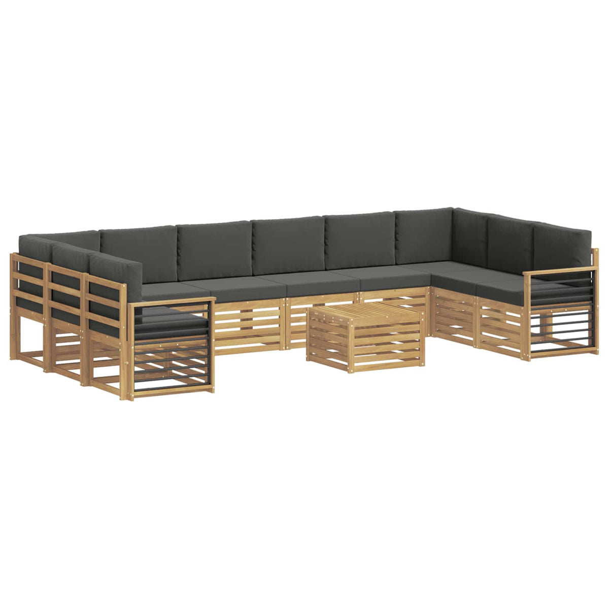 Set vanjskih sofa 8 kom. Bijela i Antracit Poliester