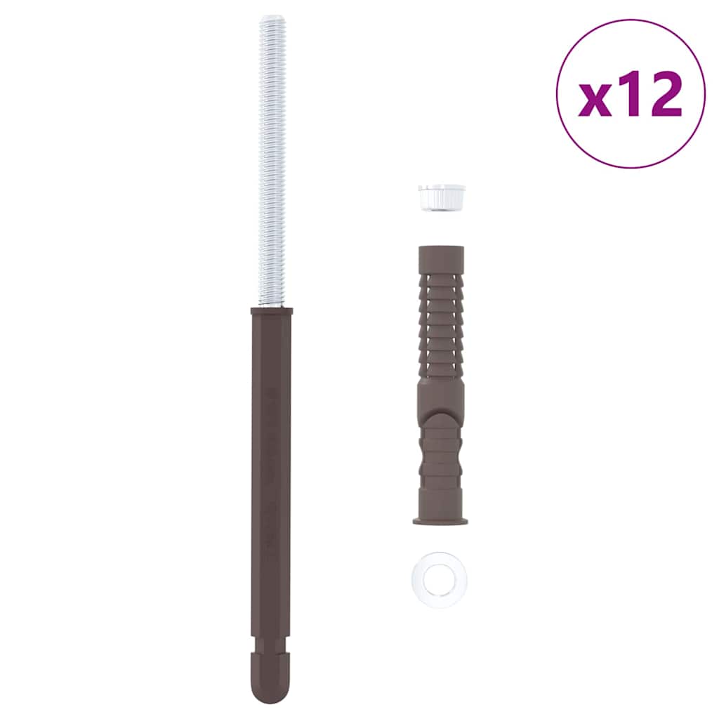 Podupirači za plutajuće police 12 pcs Bež Ø10 x 170 mm Čelik