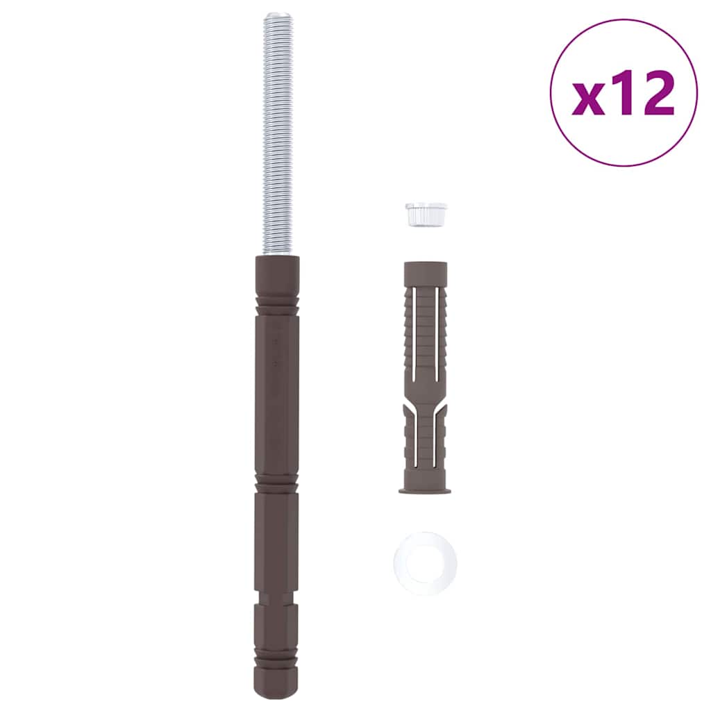 Podupirači za plutajuće police 12 pcs Bež Ø14 x 210 mm Čelik