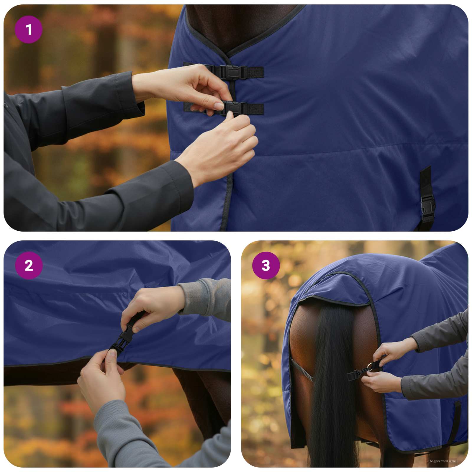 Pokrivač za konje Tamno zelena i crna 115 cm Poliester