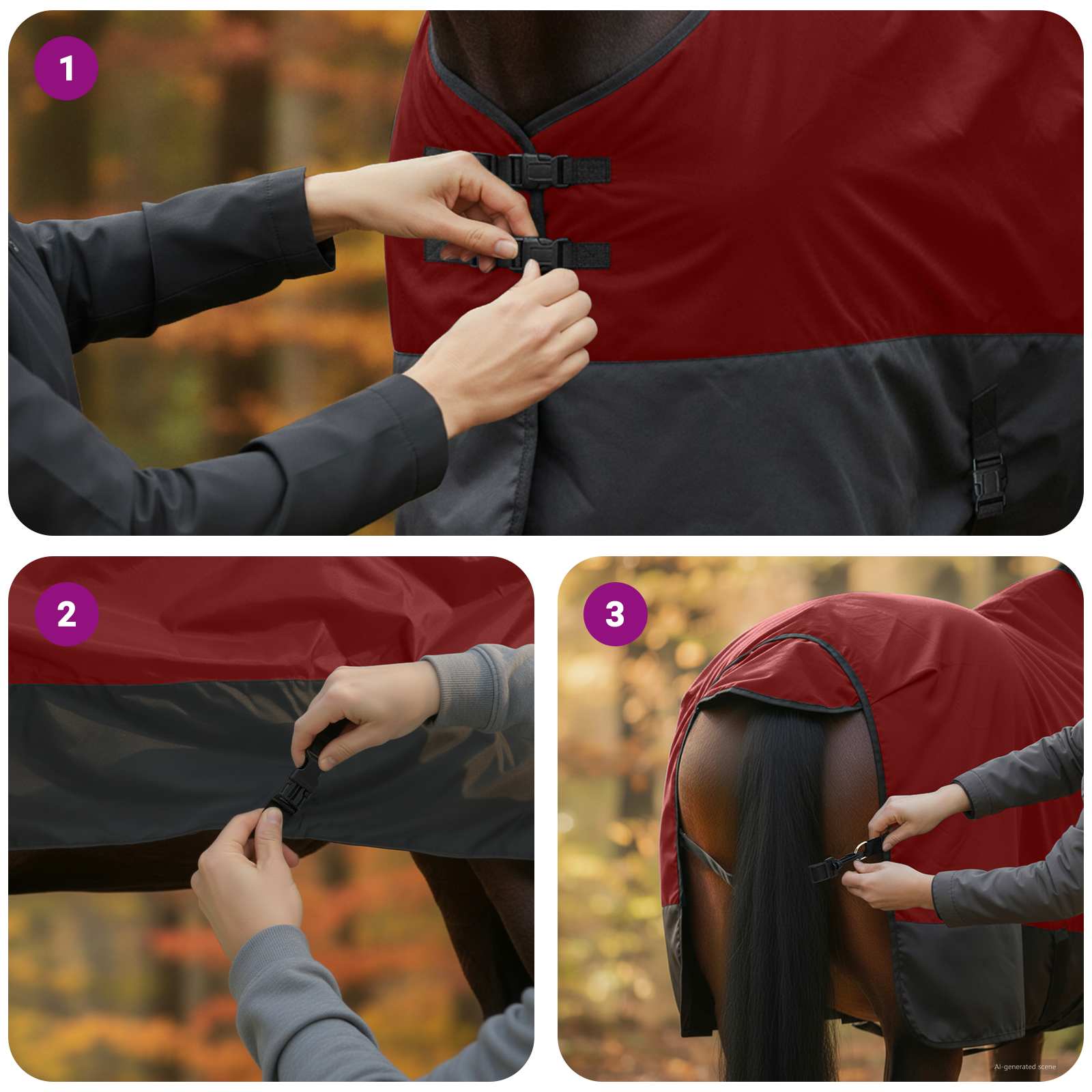 Pokrivač za konje Tamno zelena i crna 95 cm Poliester