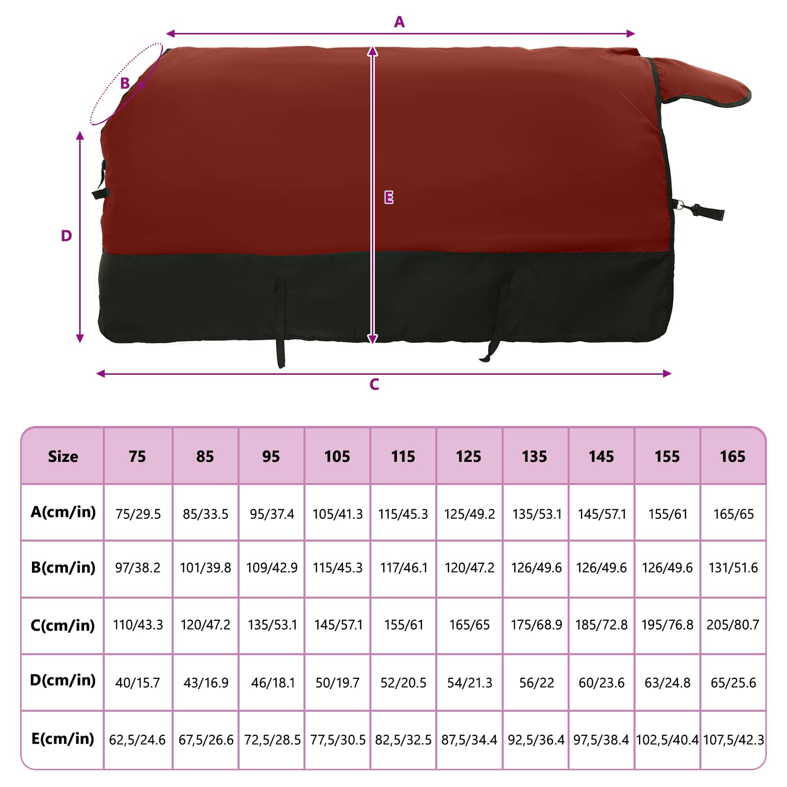 Pokrivač za konje Tamno zelena i crna 105 cm Poliester